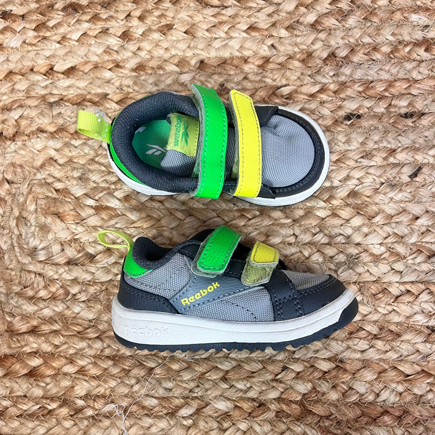 Green/Yellow & Grey Velcro Sneakers
