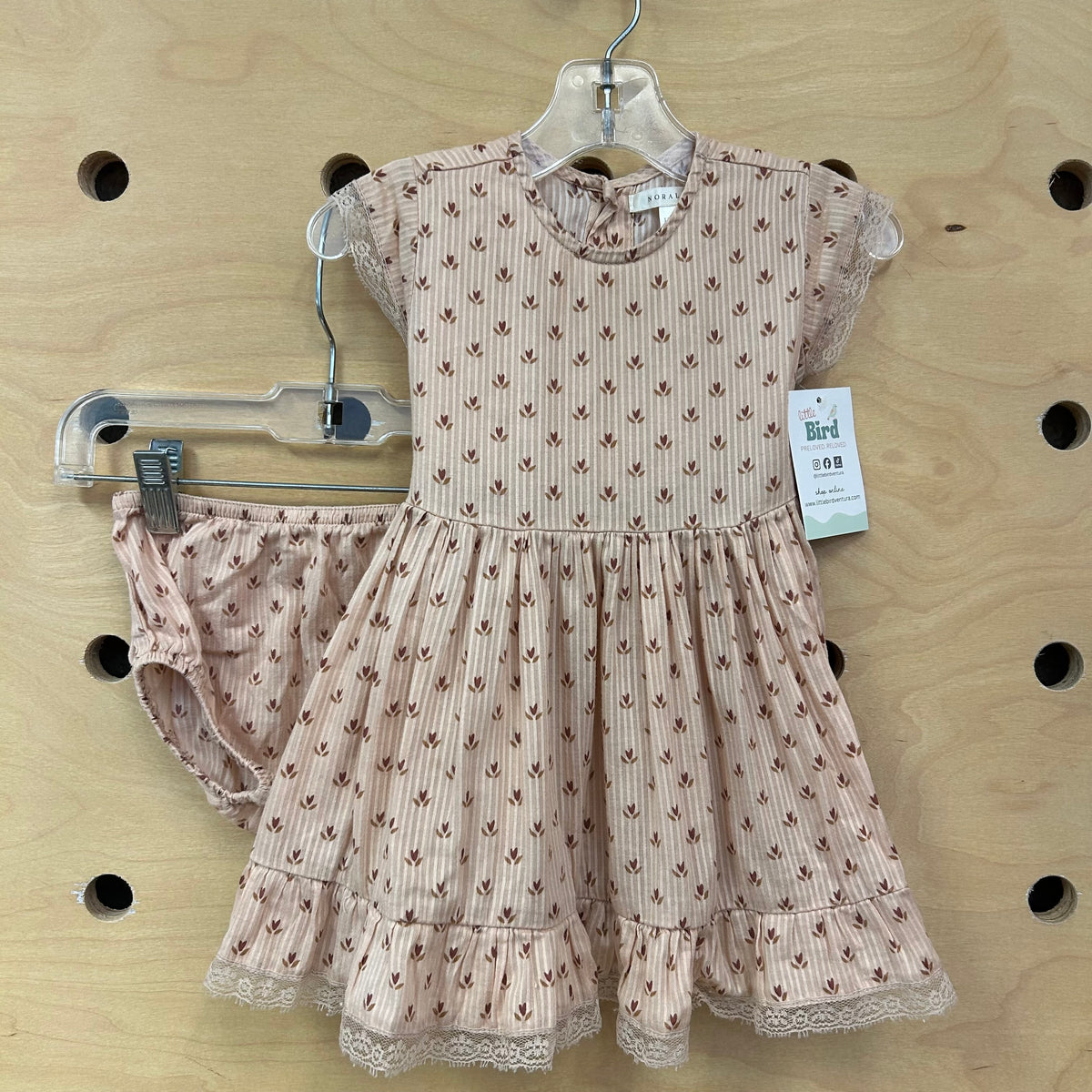 Blush/Plum Cotton Lace Lined Dress
