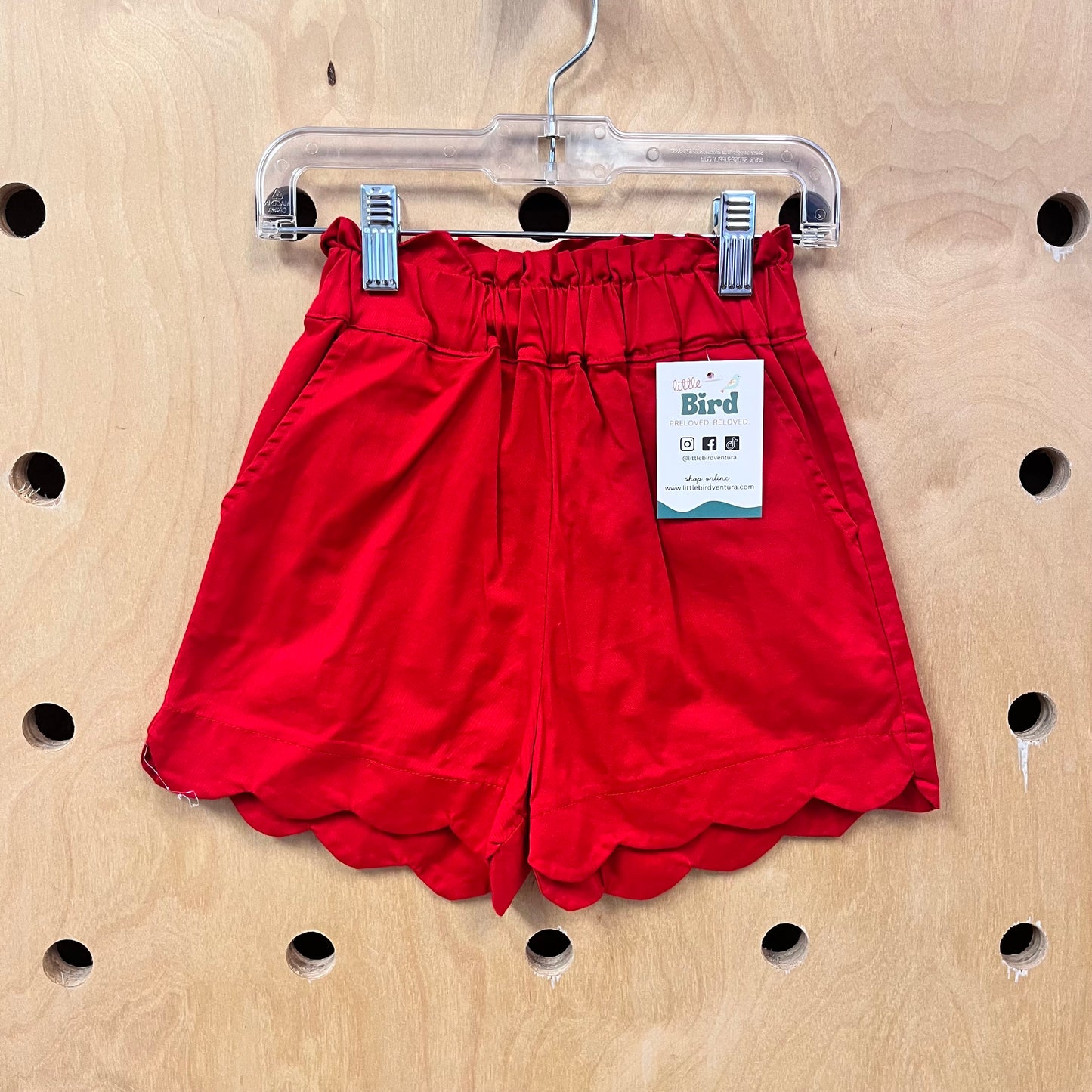 Red Scalloped Shorts NEW!