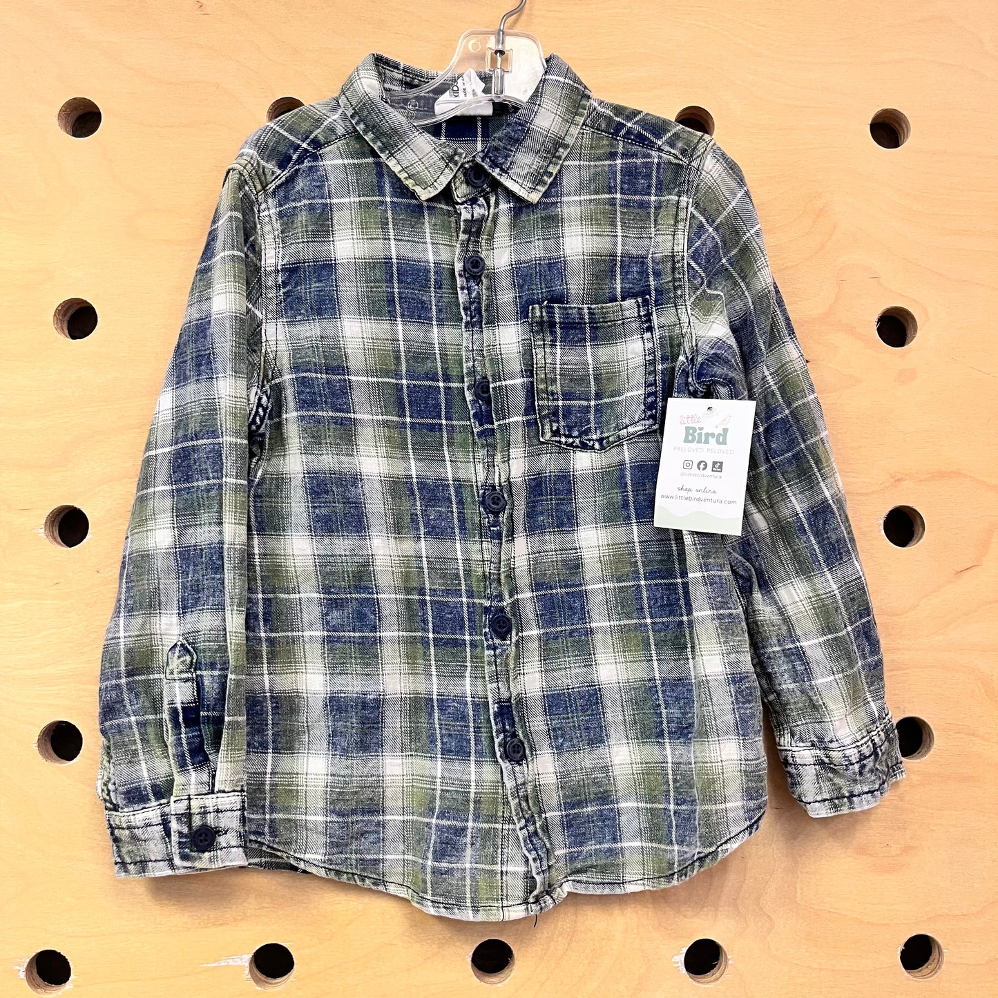 Blue & Green Button Up