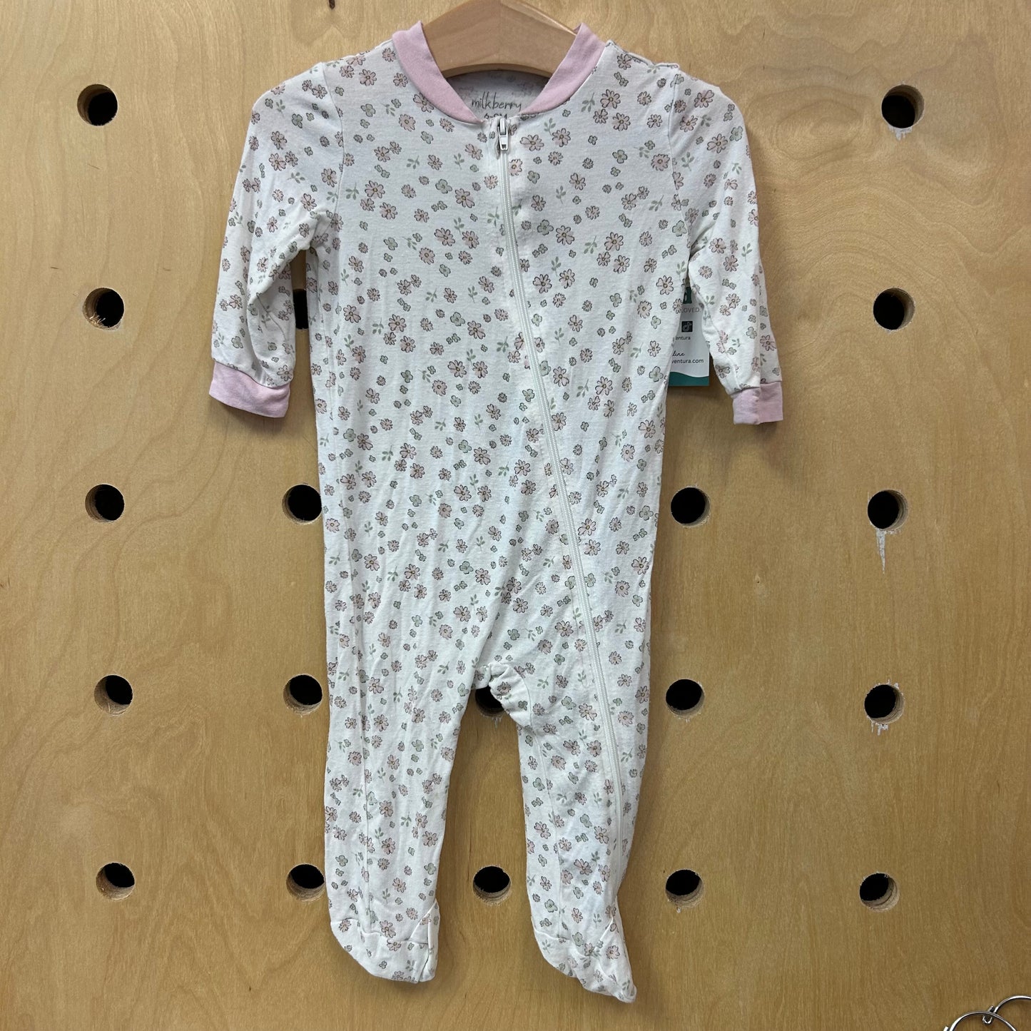 White Floral Footies