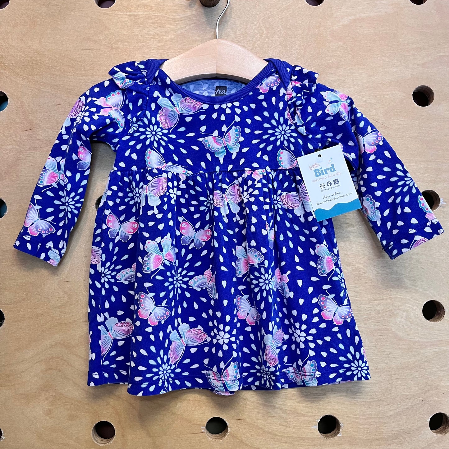 Purple/Pink Butterflies Cotton Dress