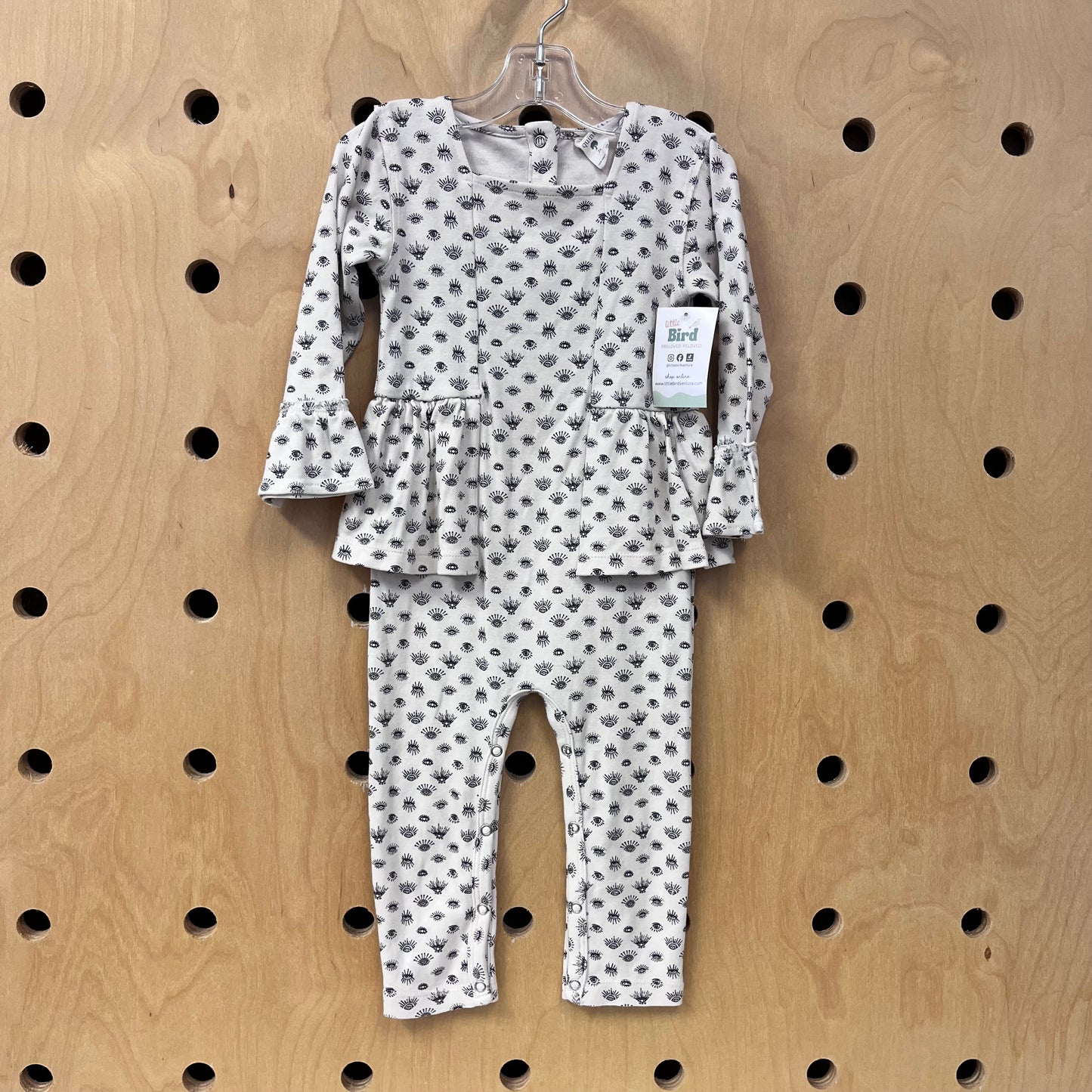 Organic Cream Evil Eye Romper