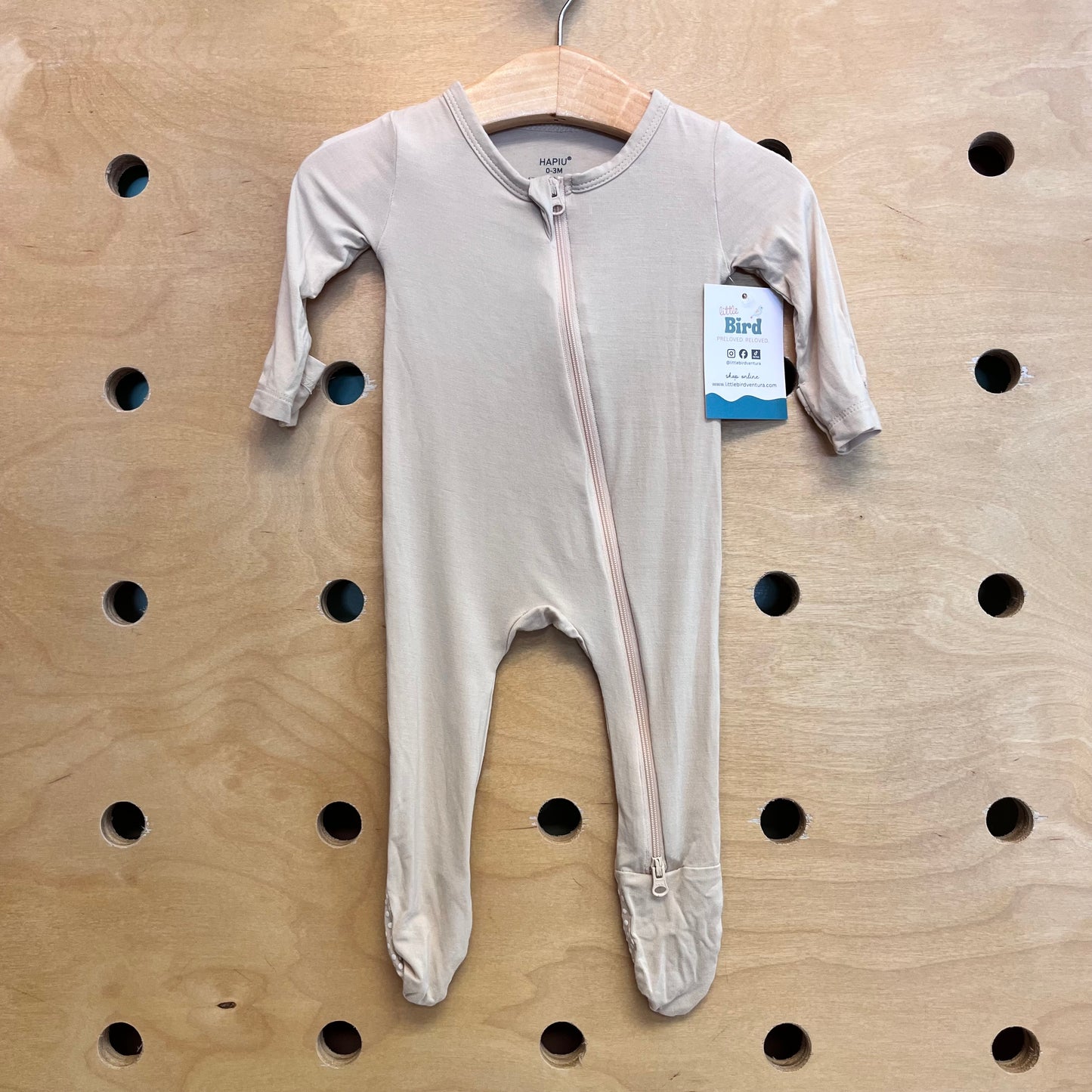 Tan Bamboo Zip Footies