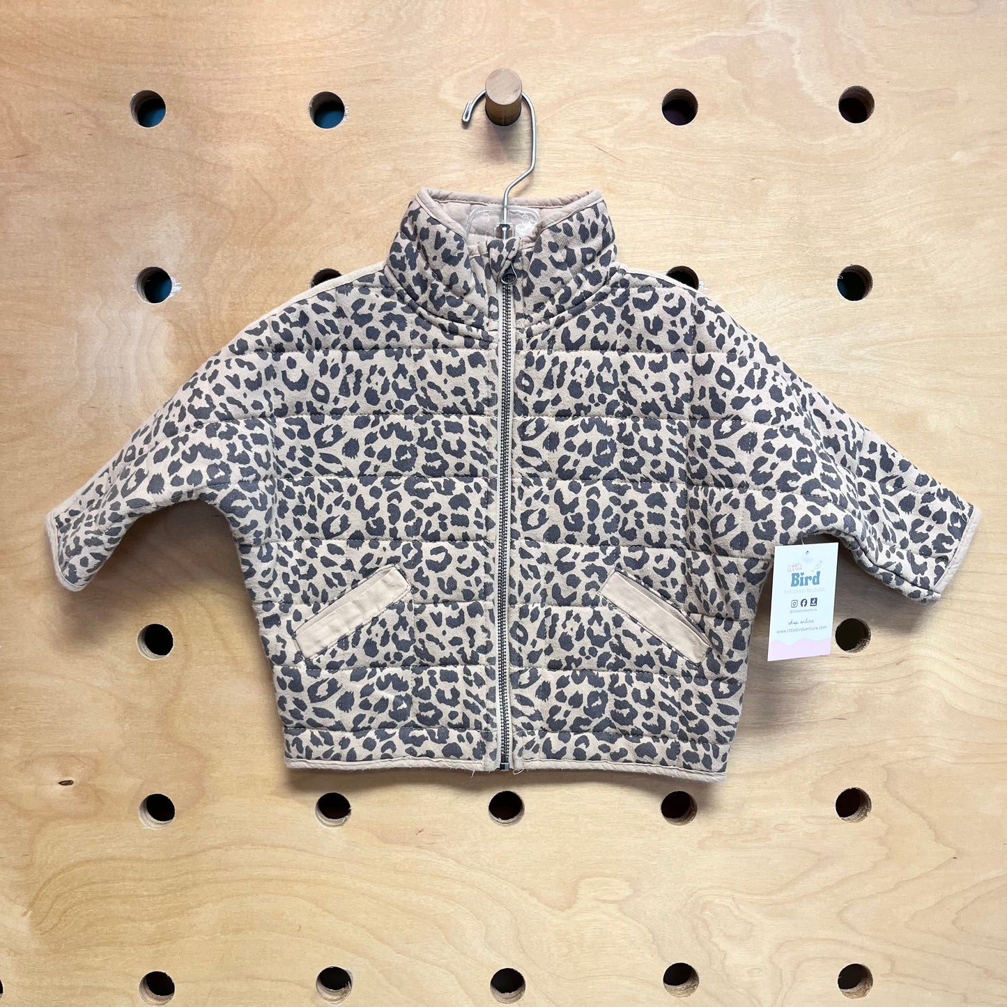 Leopard Quilted Zip Jacket