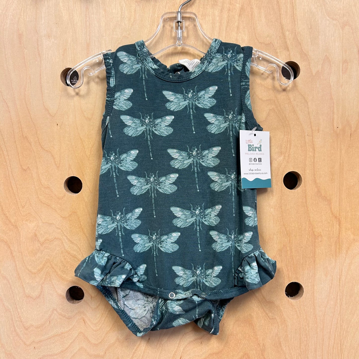 Teal Bamboo Dragonfly Romper