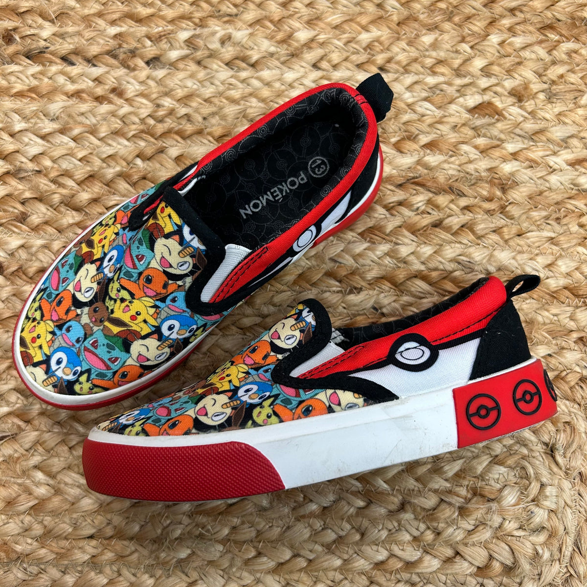 Red Pokemon Slip Ons