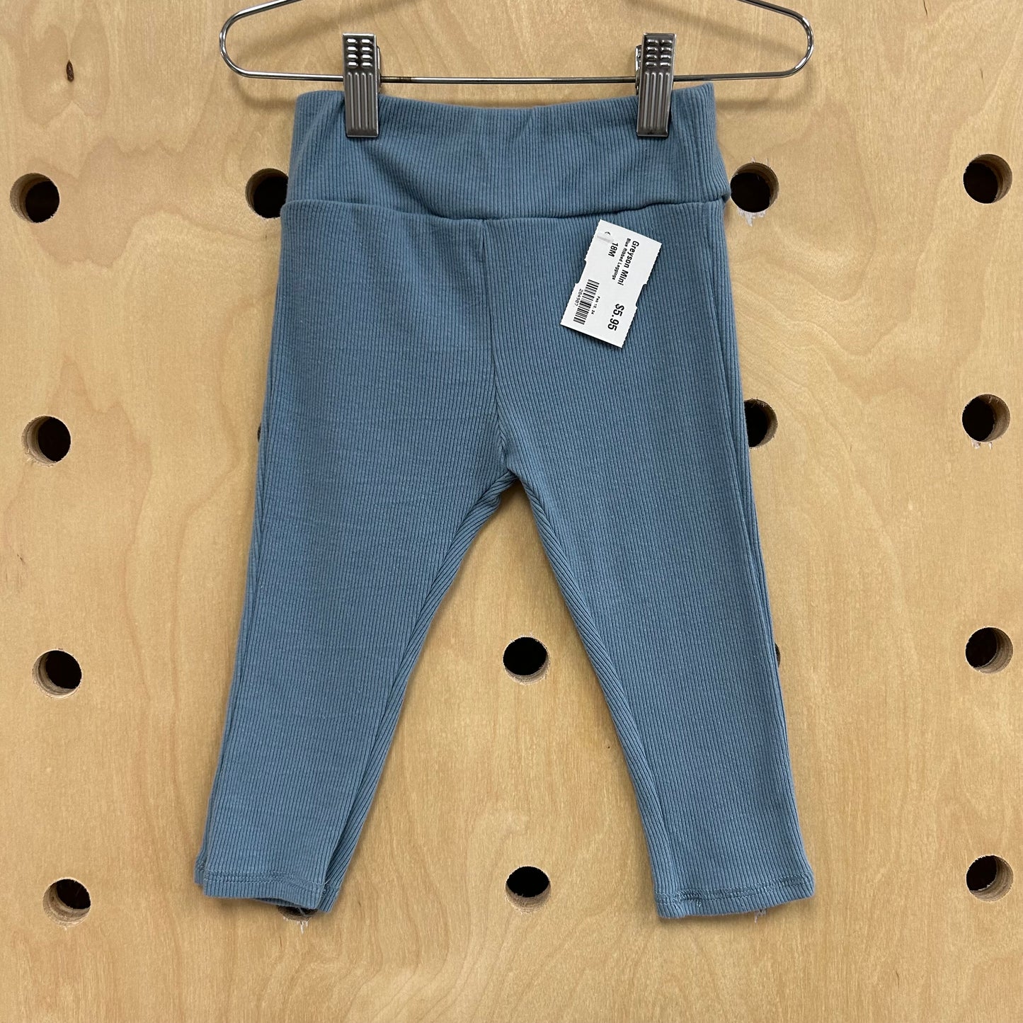 Blue Ribbed Leggings