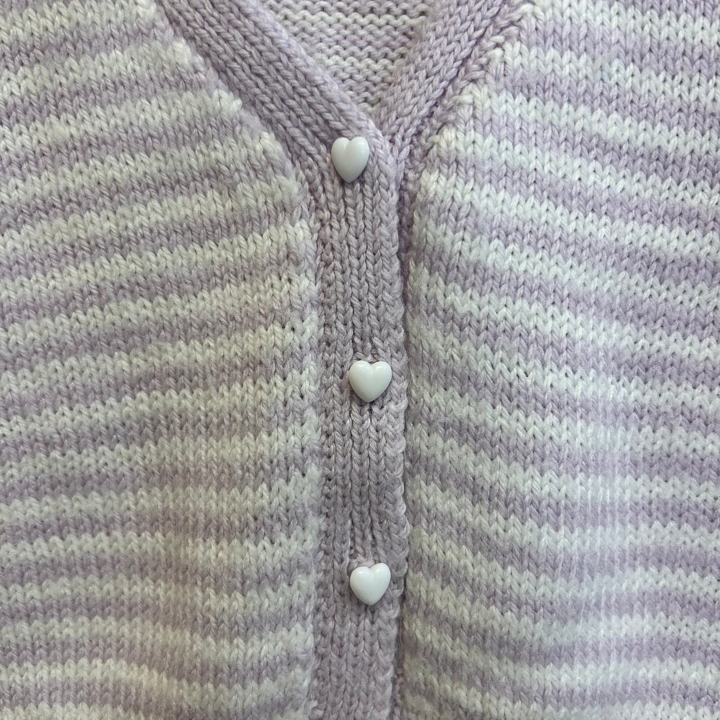 Lavender Heart Button Sweater