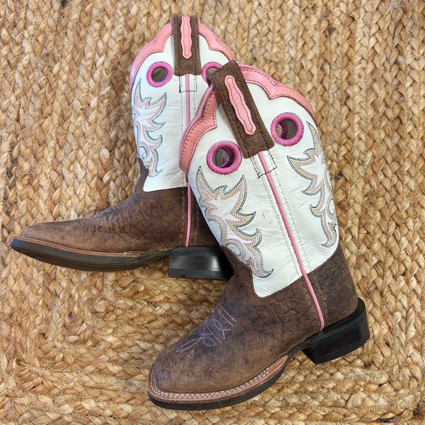 Cream & Pink Cowgirl Boots