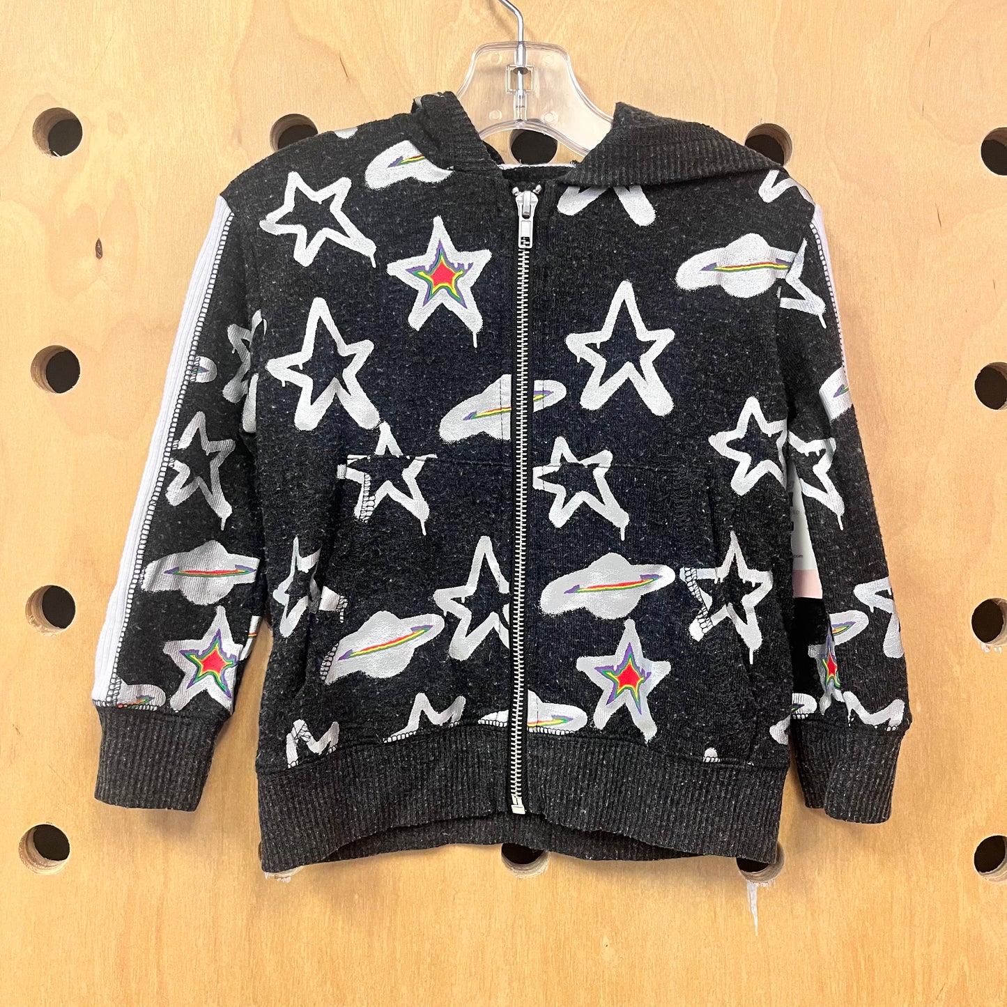 Black Saturn & Stars Zip Hoodie