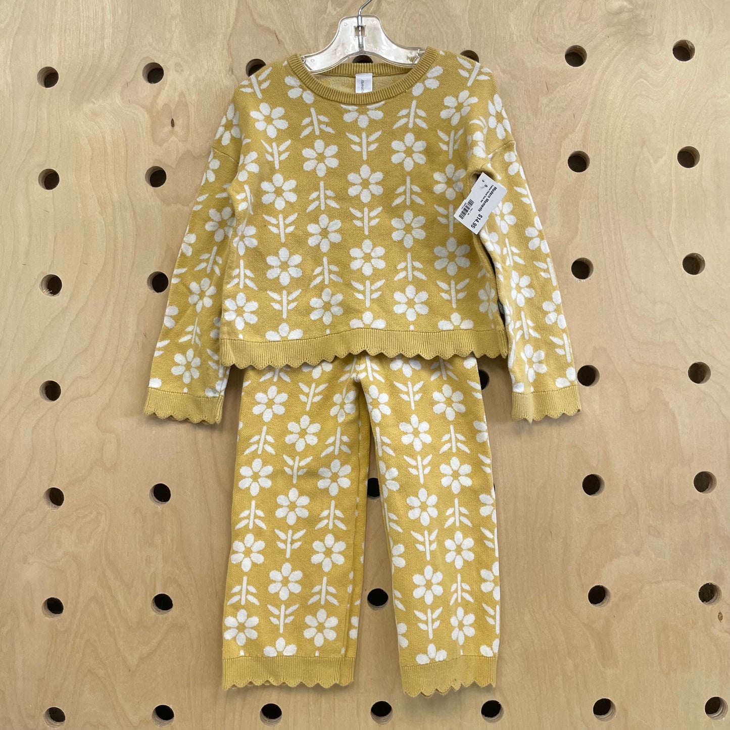 Yellow Floral Knit Set