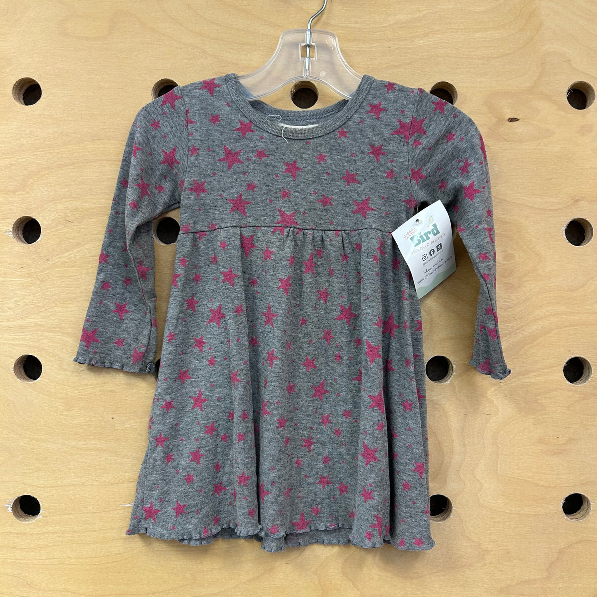 Grey/Pink Stars Cotton Dress