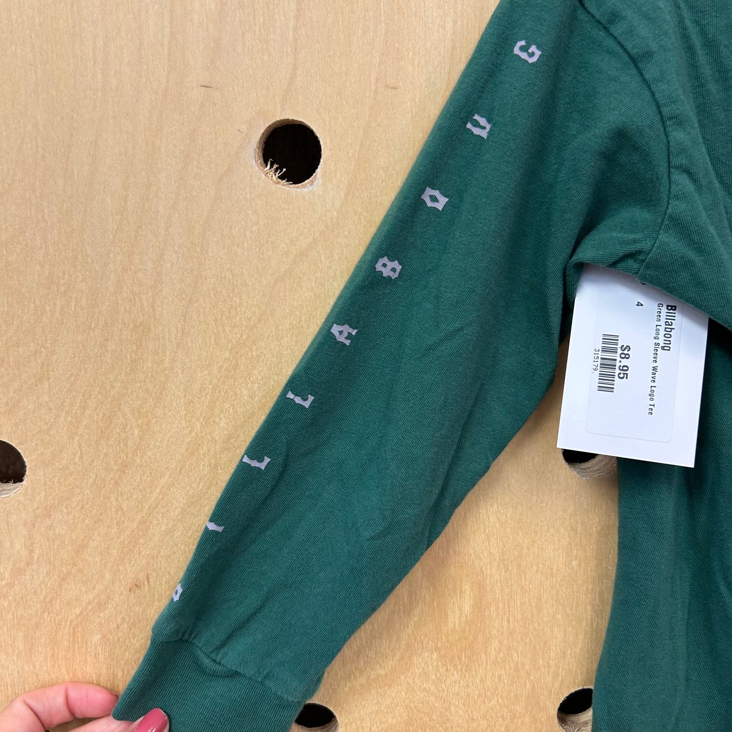 Green Long Sleeve Wave Logo Tee