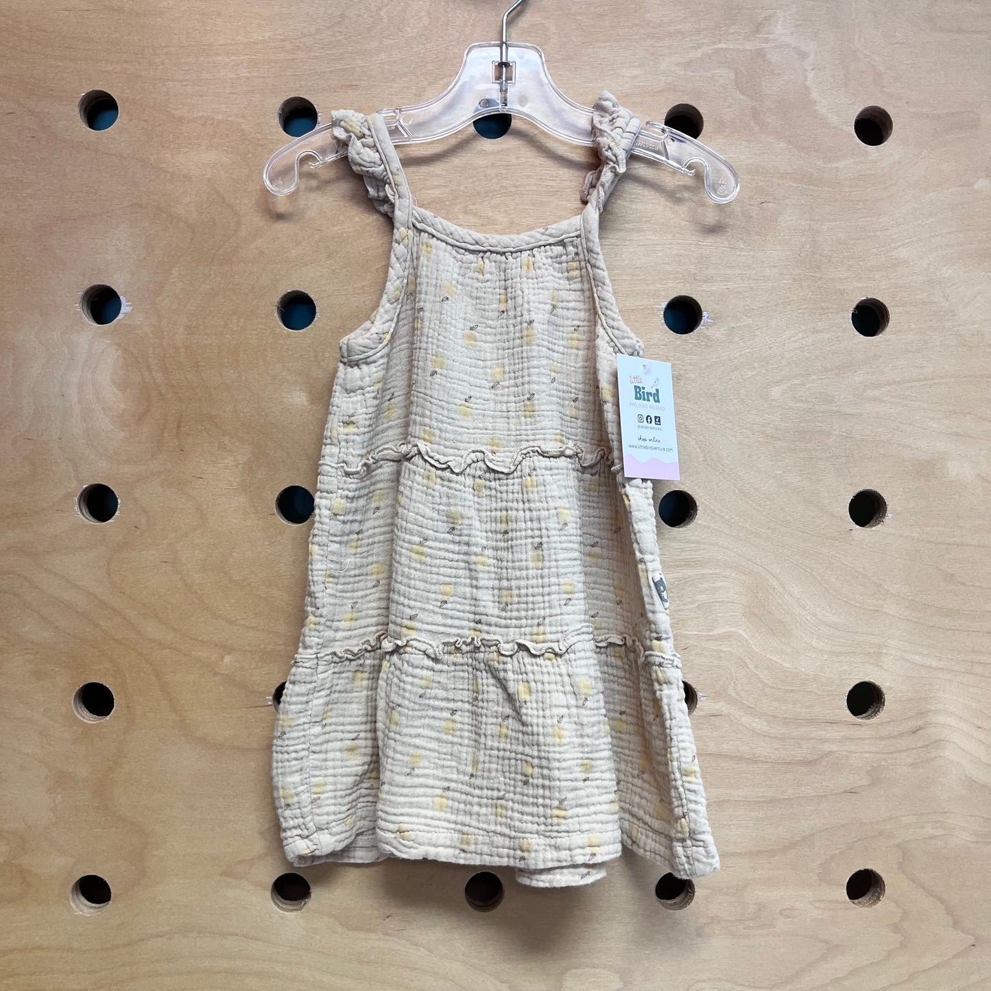 Organic Cream/Yellow Citrus Dress
