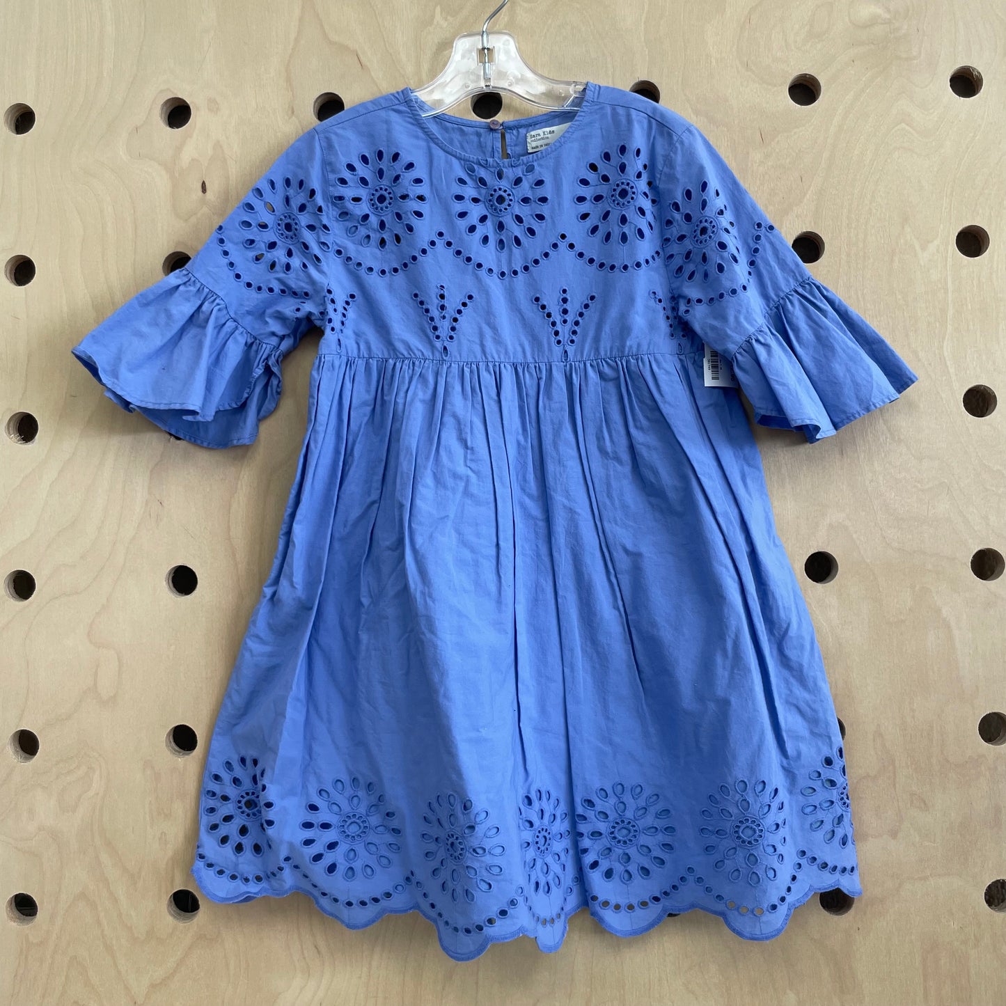Blue Eyelet Detail Dress
