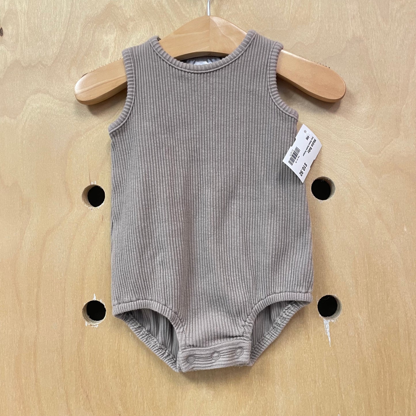 Grey Ribbed Bubble Romper