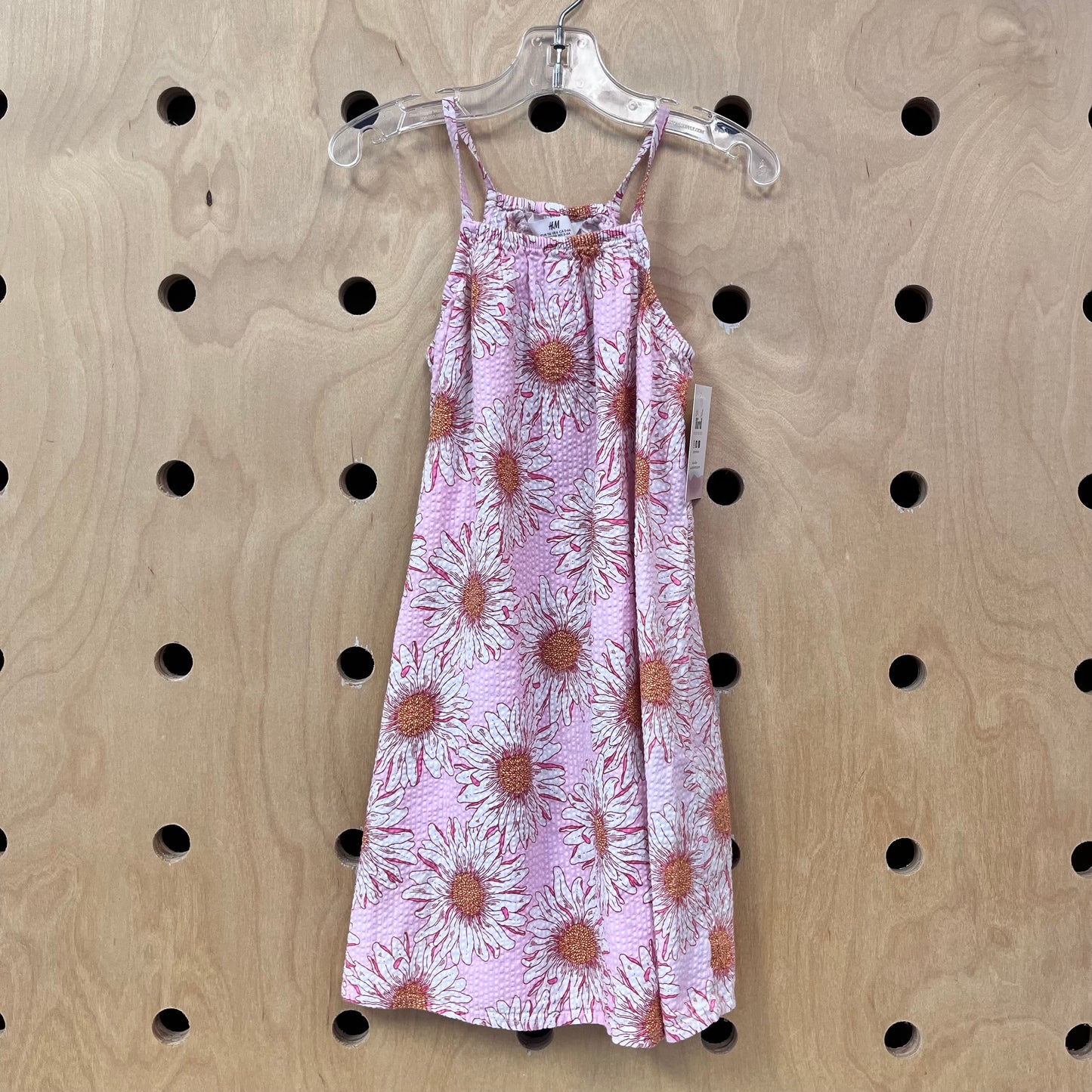 Pink Seersucker Sunflower Dress