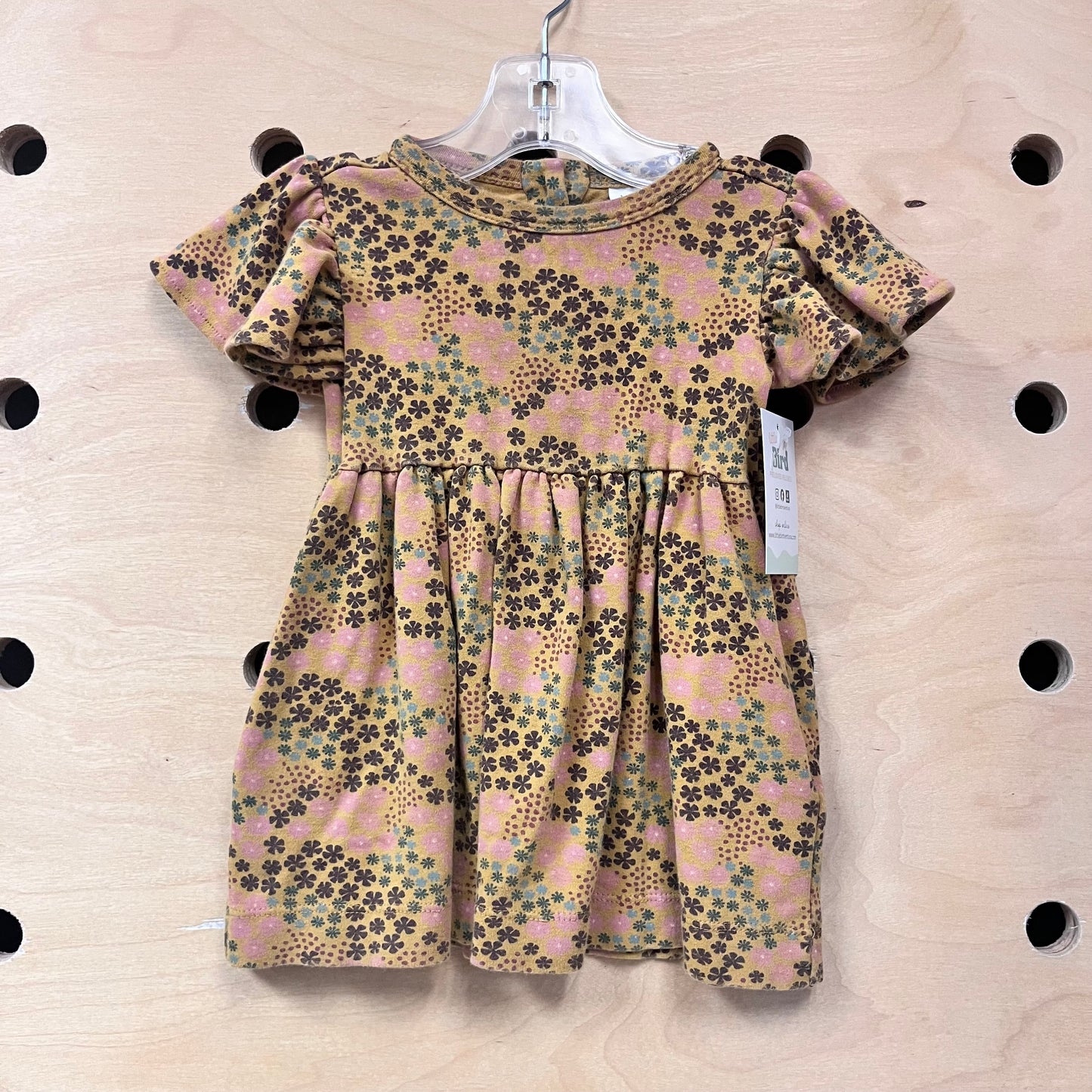 Organic Mustard Floral Dress