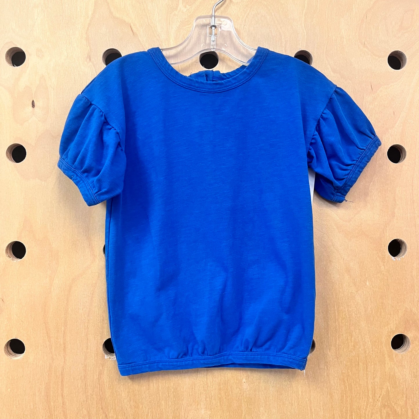 Blue Organic Puff Sleeve Top
