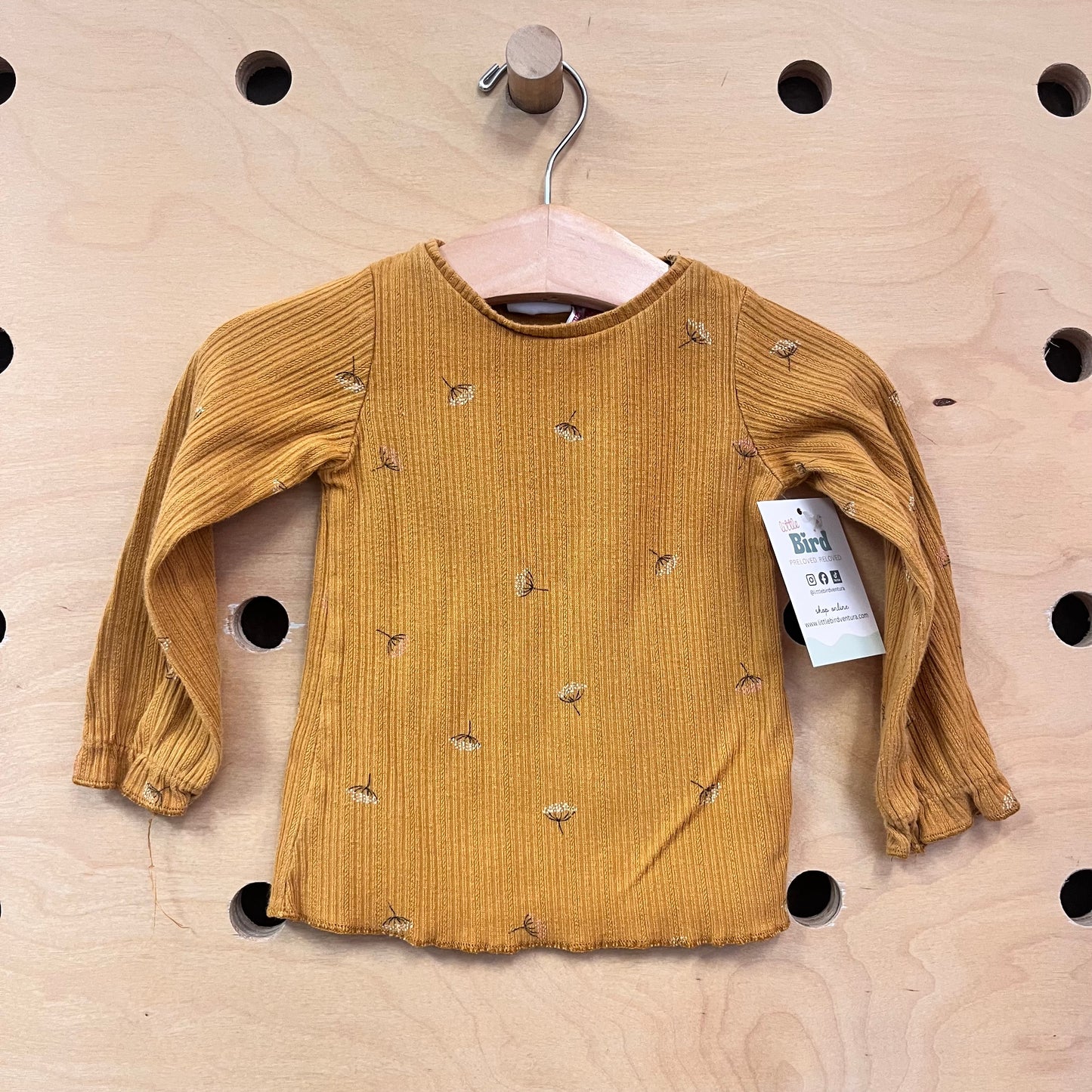 Mustard Dandelions Ribbed LS