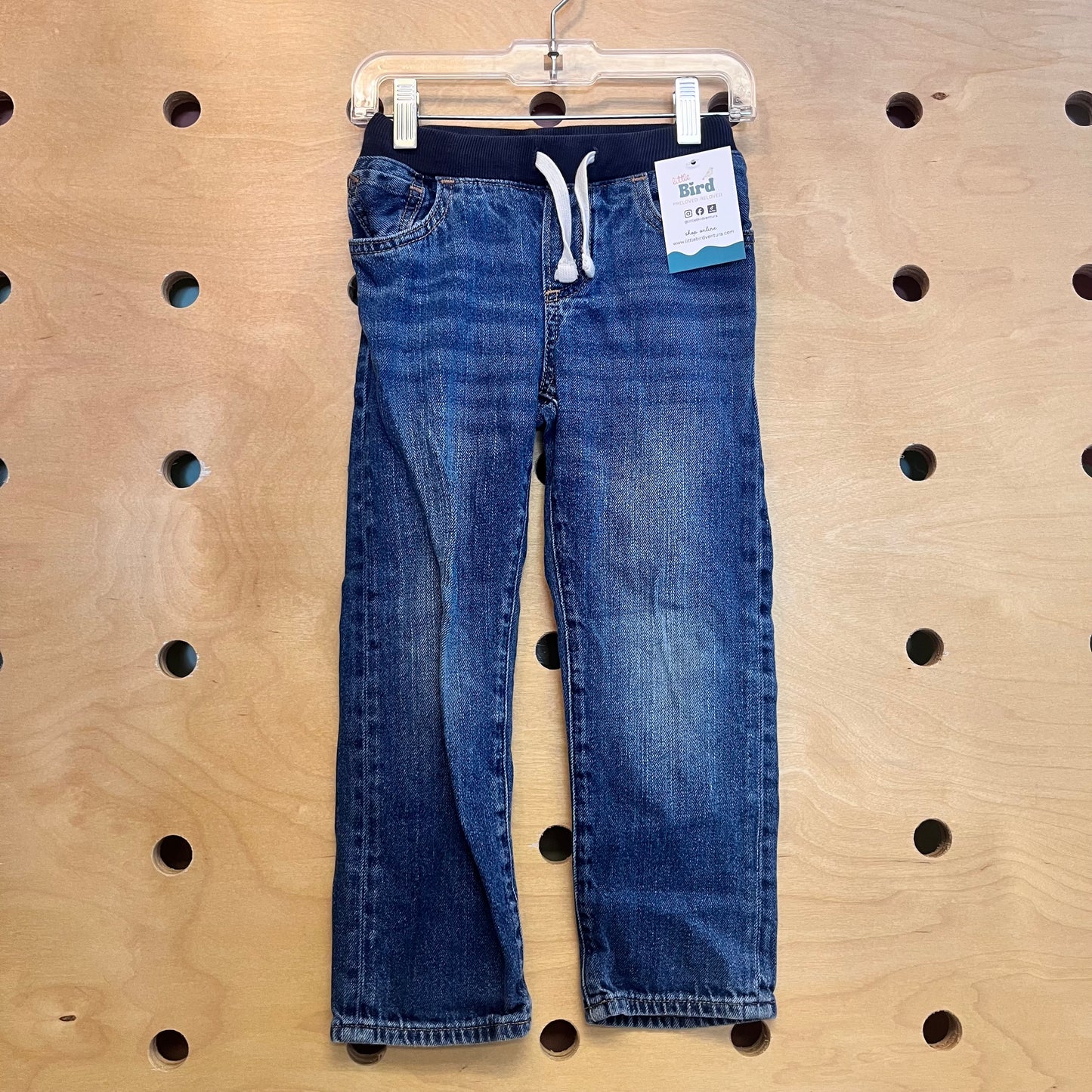 Soft Drawstring Waist Slim Denim