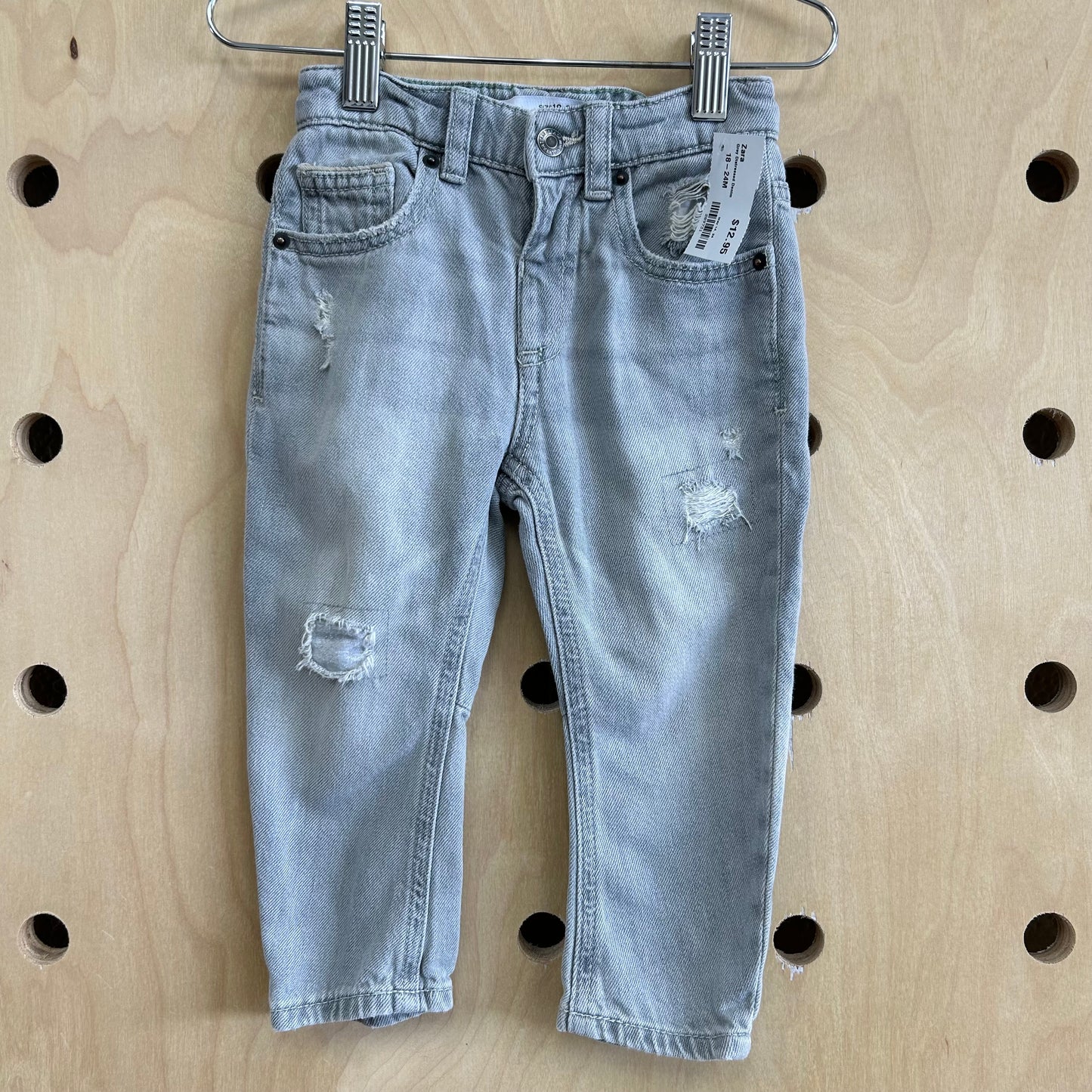 Grey Distressed Denim