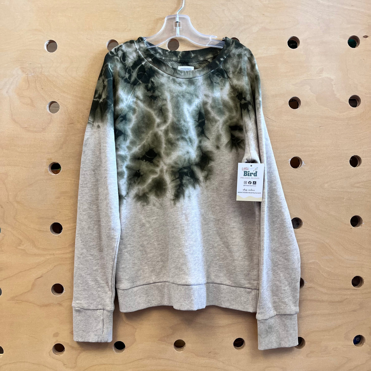 Grey/Green Tie Dye Crewneck