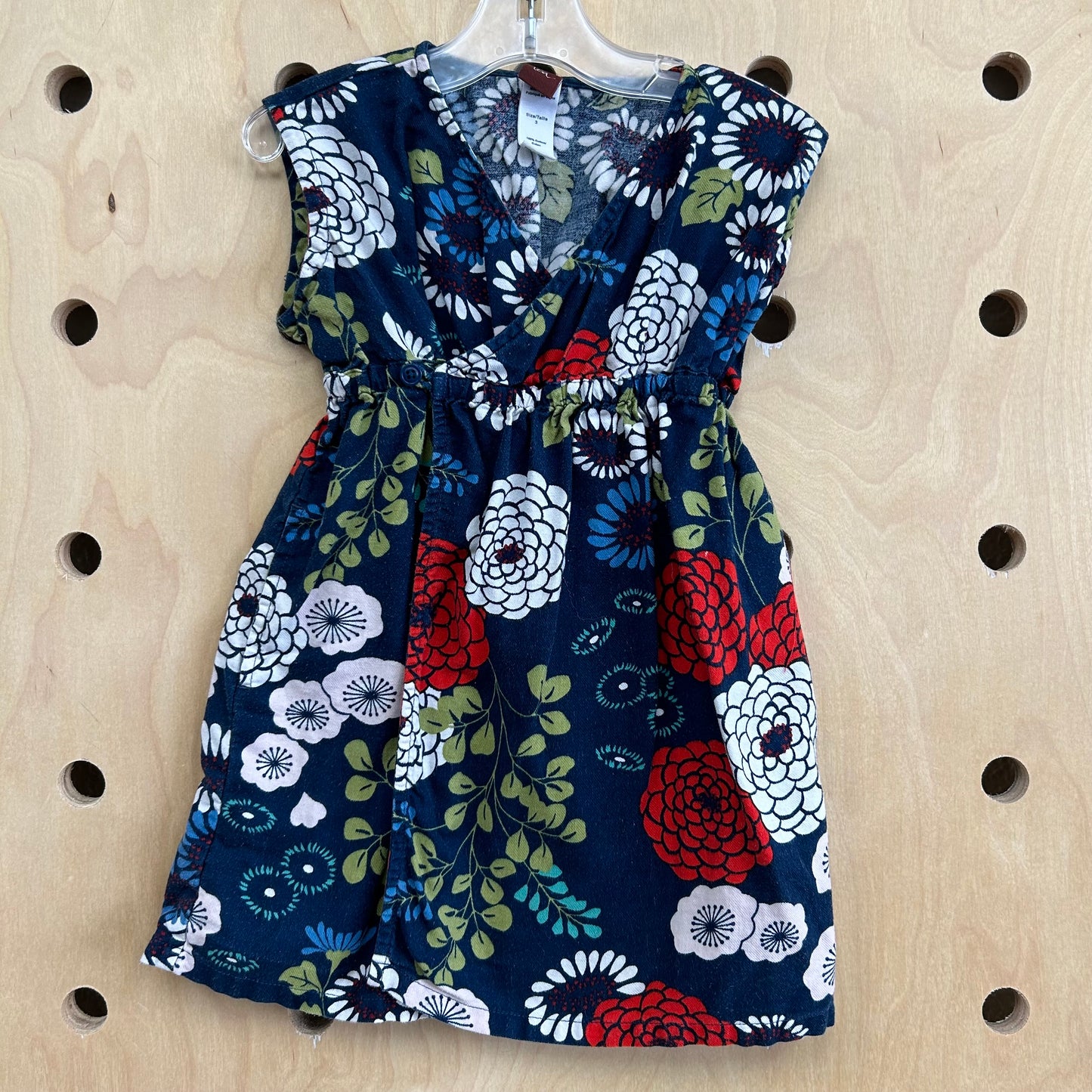 Blue Floral Wrap Dress