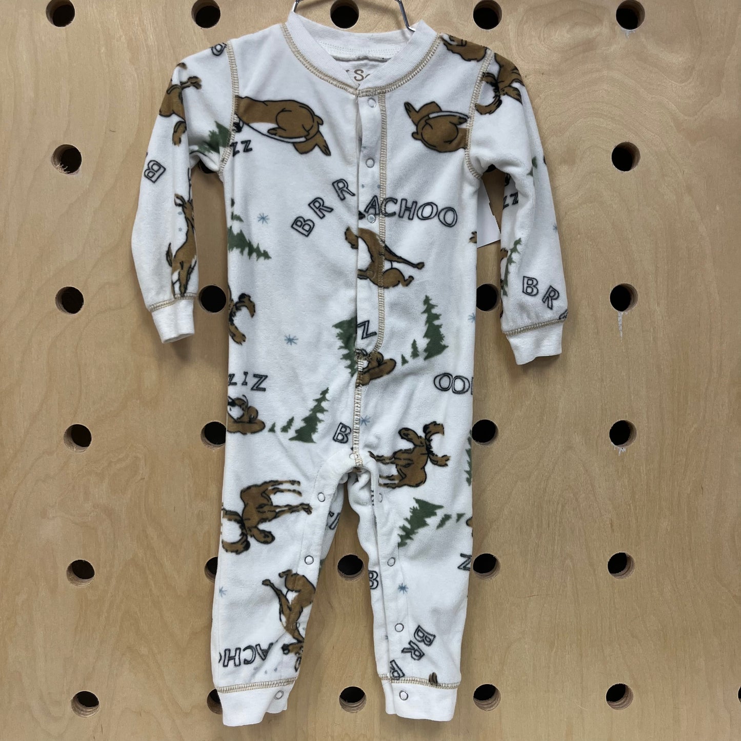 Cream Fleece Moose Pajamas