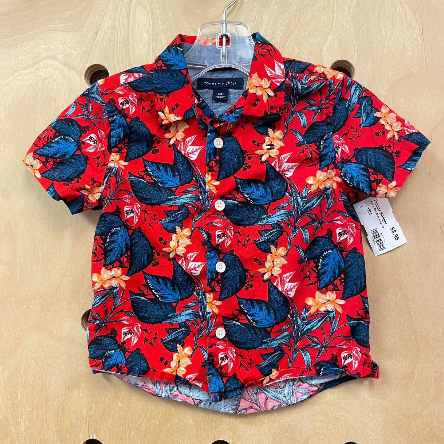Red + Blue Aloha Button Up