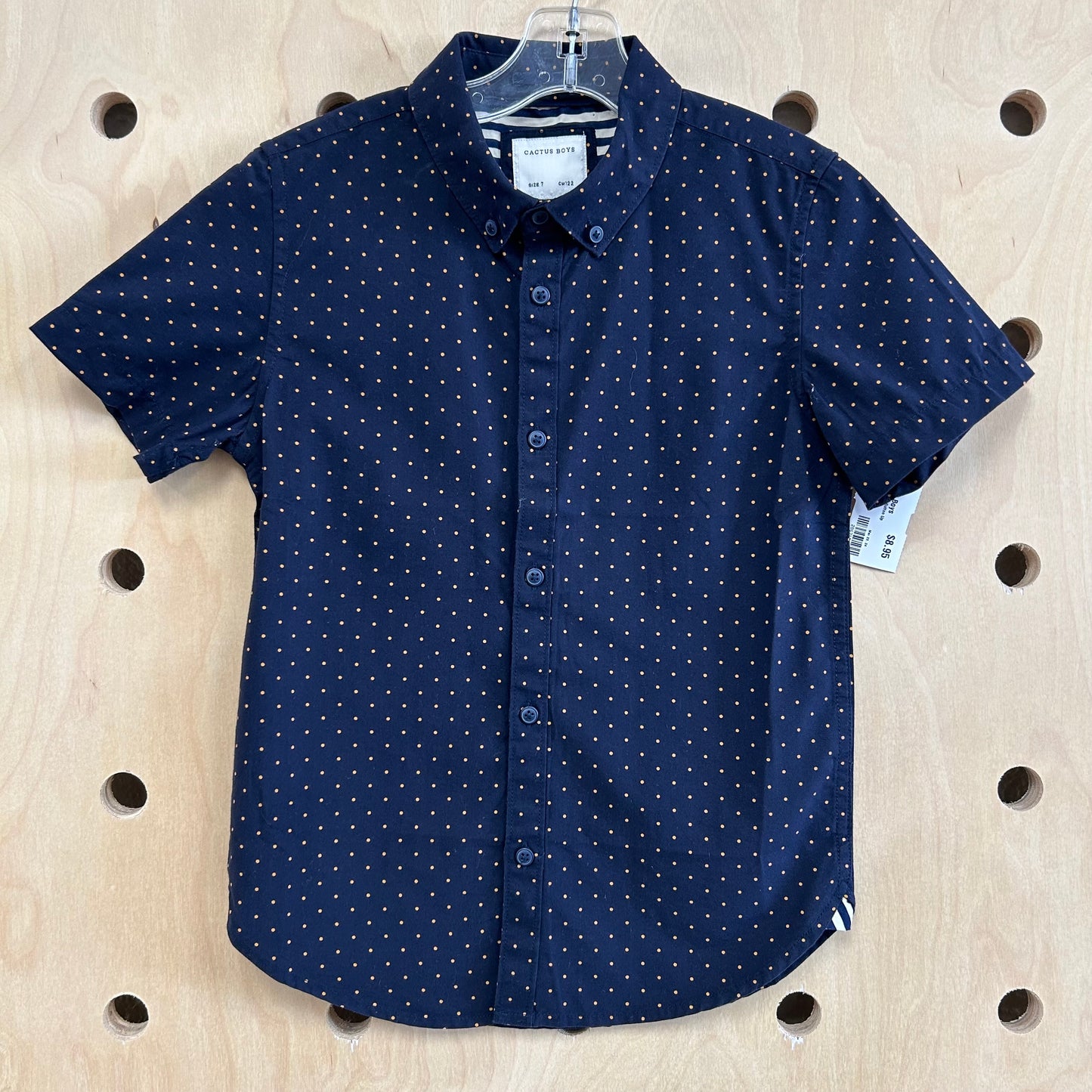 Navy+Mustard Button Up