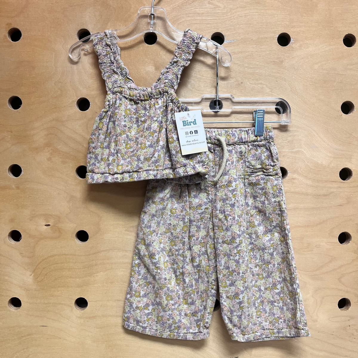 Beige Floral Tank & Pants