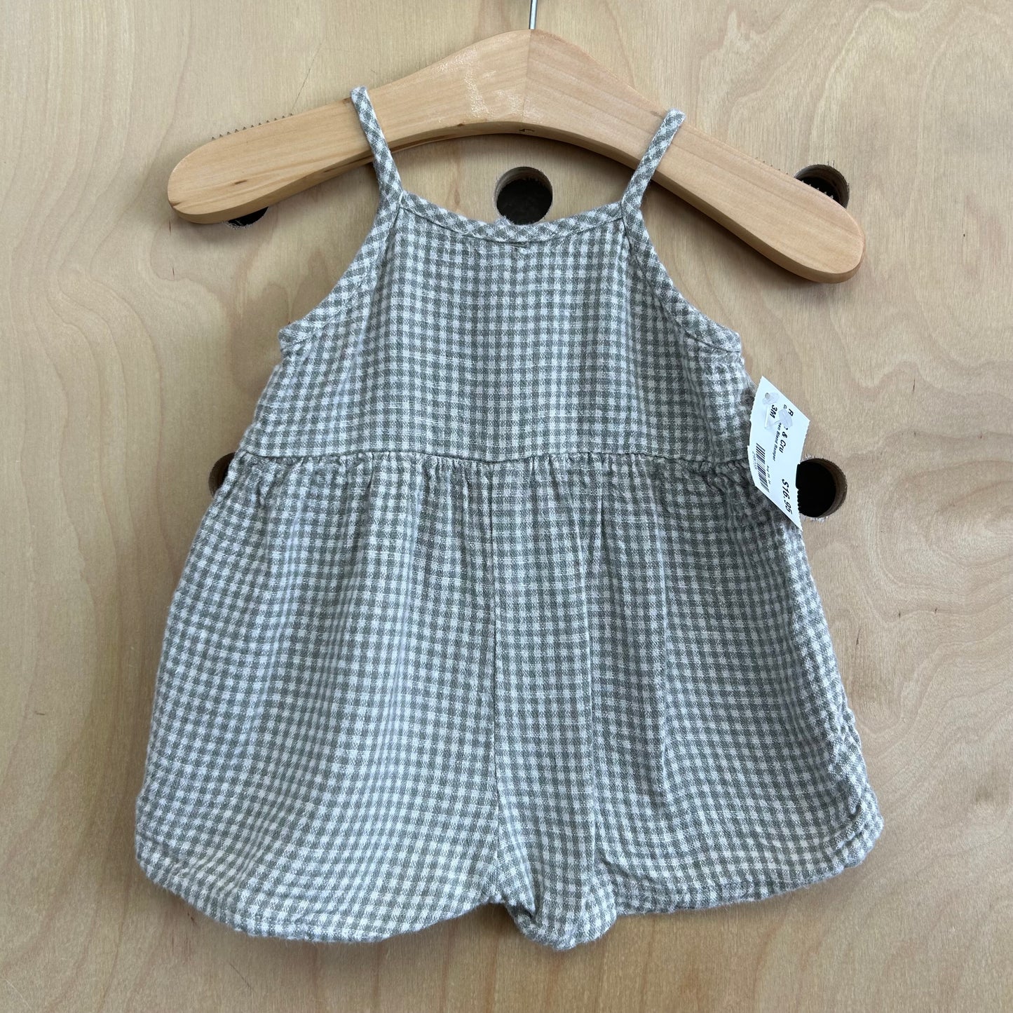 Green Linen Blend Romper