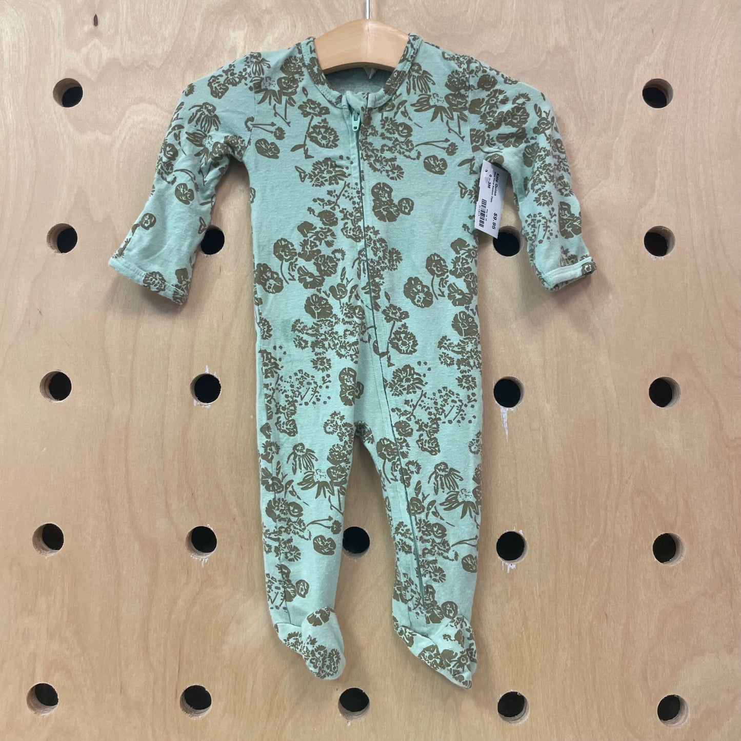 Mint Floral Bamboo Zippy