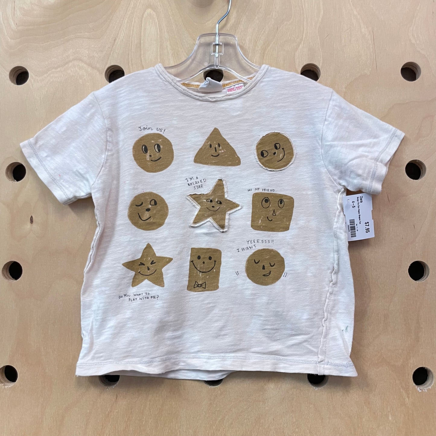 Beige Tie Dye Happy Shapes Tee