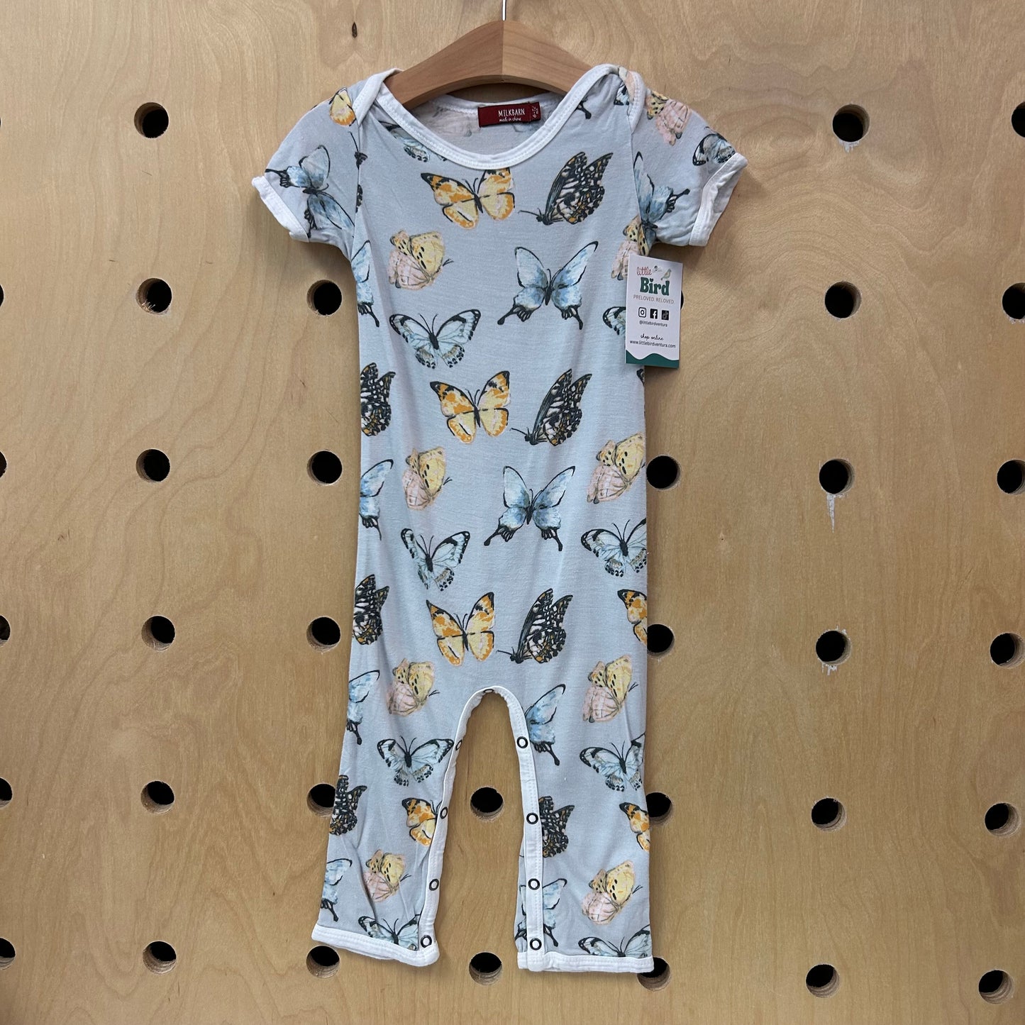 Blue Butterflies Bamboo Romper
