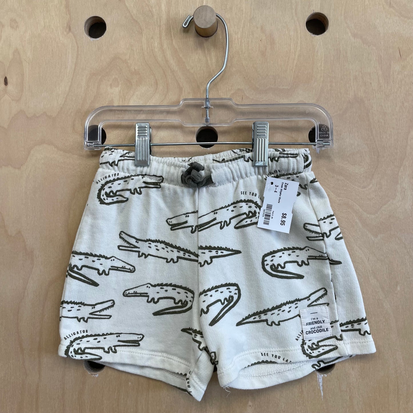 Cream Alligator Shorts