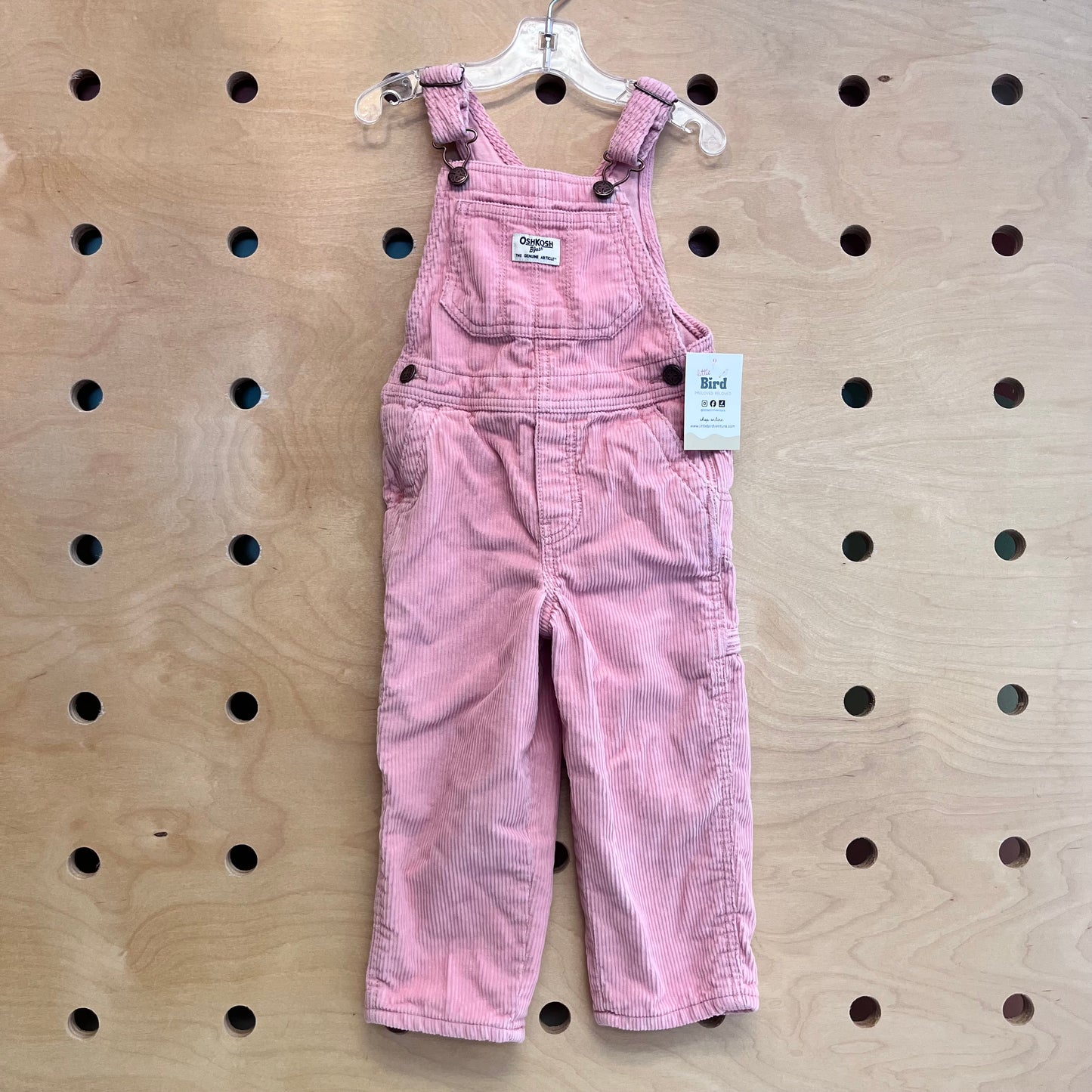 Pink Cord Overalls