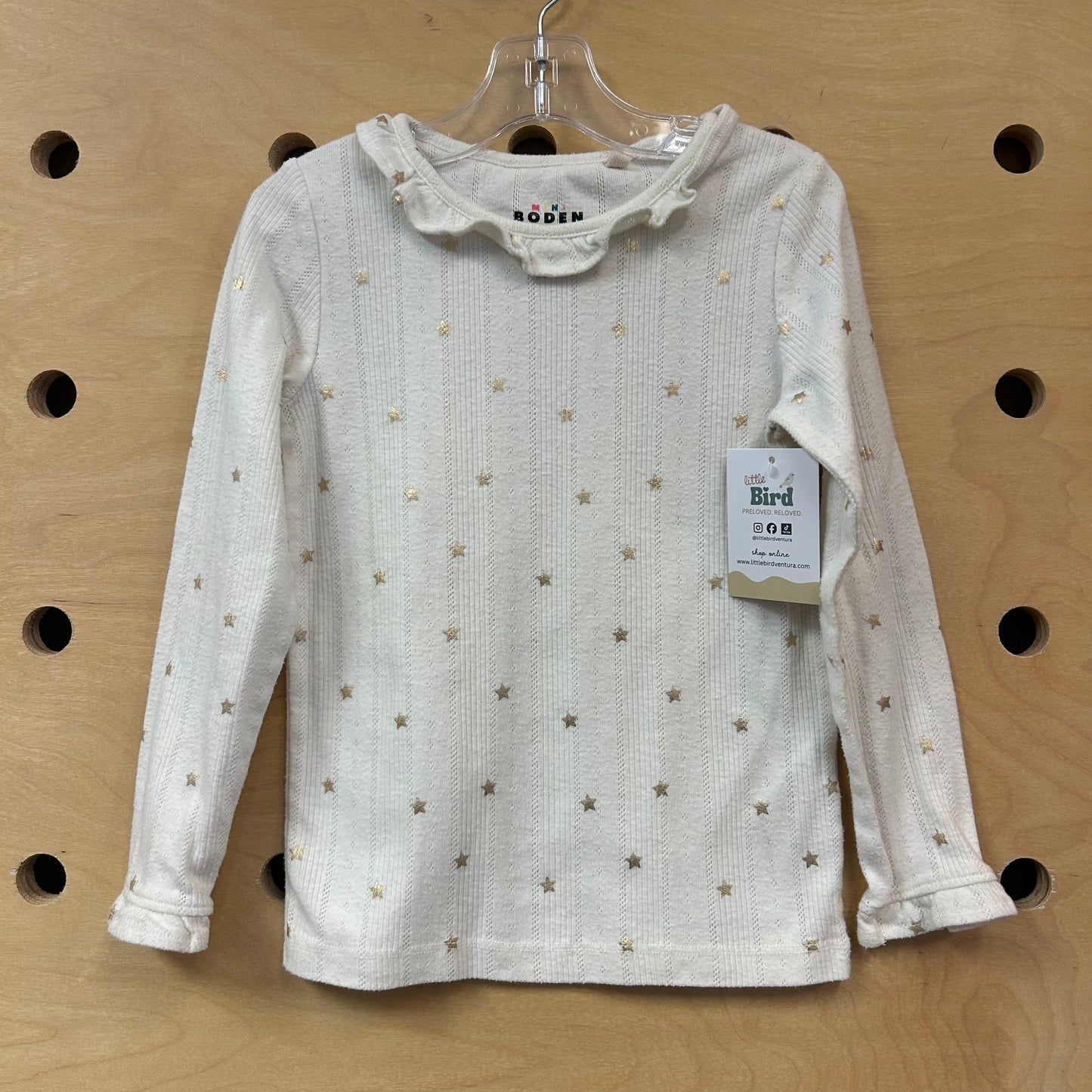 Cream & Gold Stars Pointelle Long Sleeve