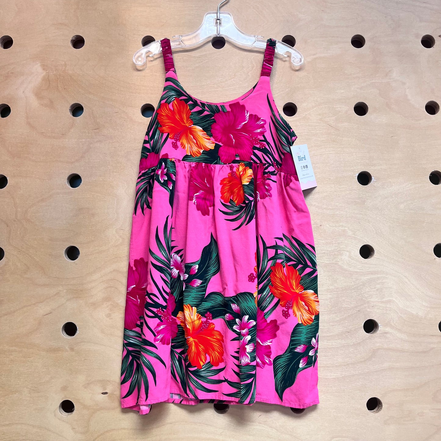 Pink/Green Hibiscus Hawaiian Dress