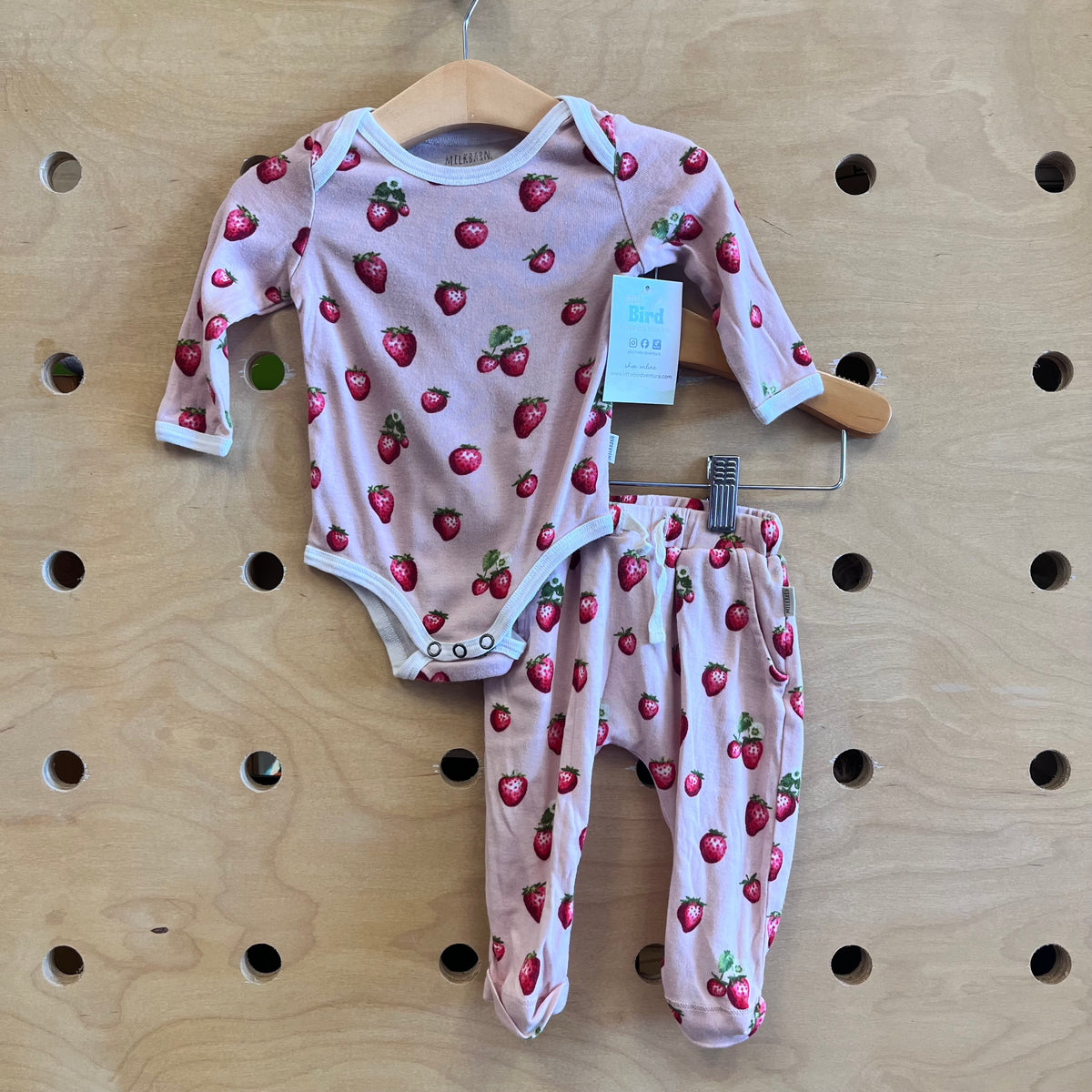 Pink/Red Strawberries Bodysuit+Pants