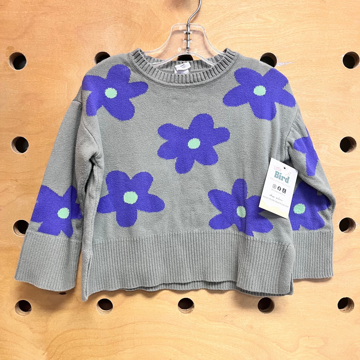 Green/Purple Flowers Pullover