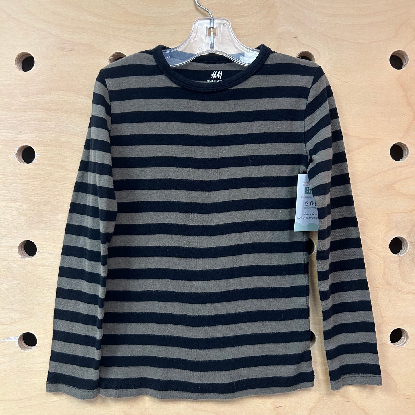 Organic Green/Black Striped LS