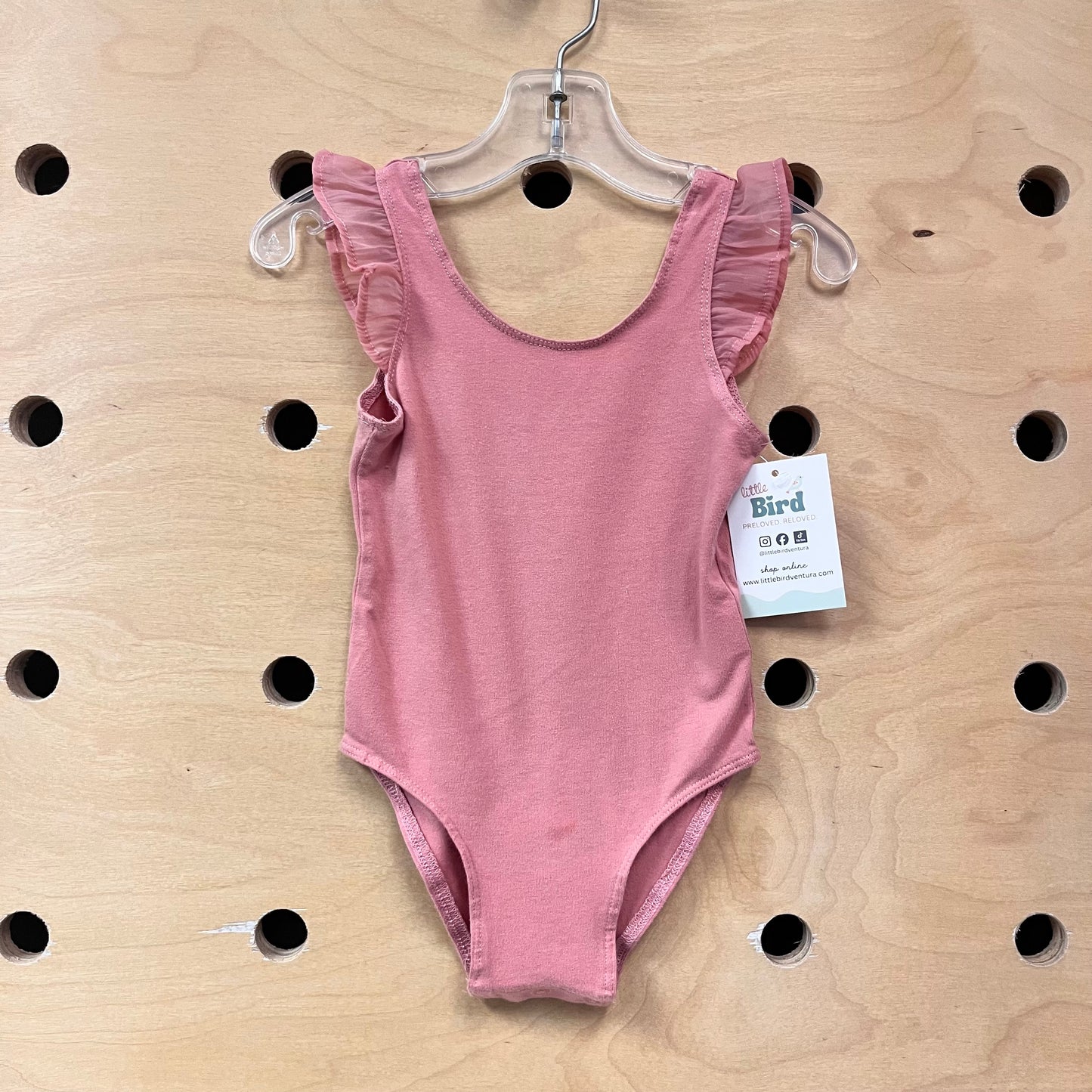 Pink Tulle Sleeve Bodysuit