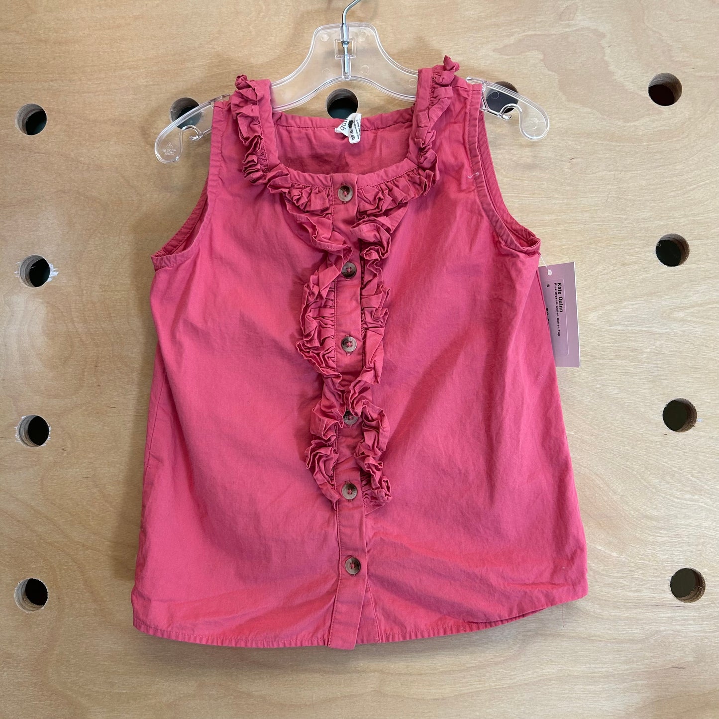 Pink Organic Cotton Button Top