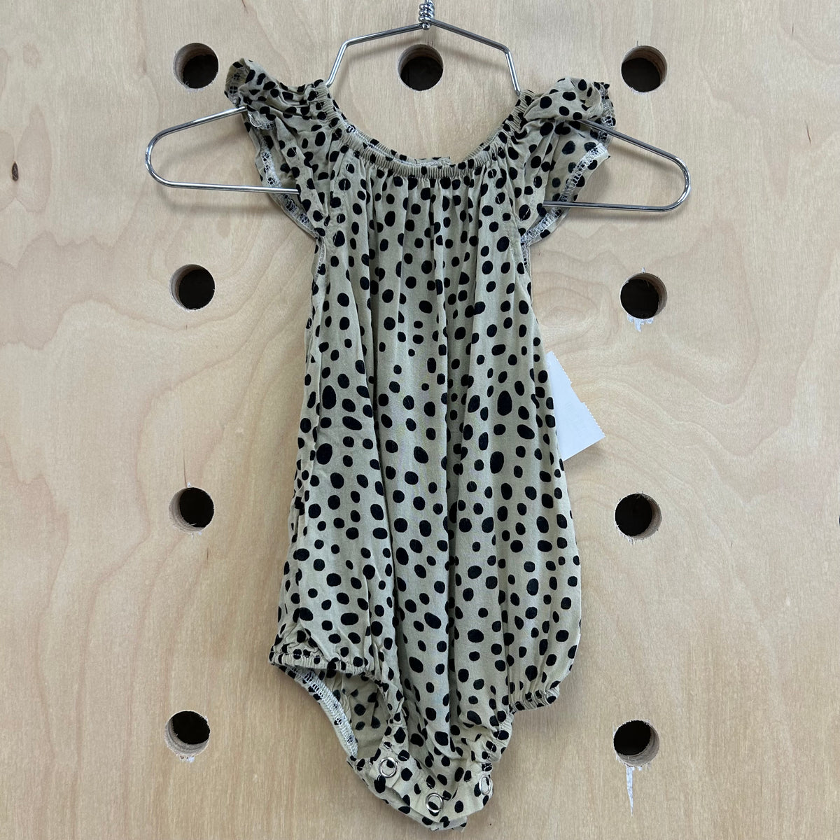 Green & Black Polka Dot Romper