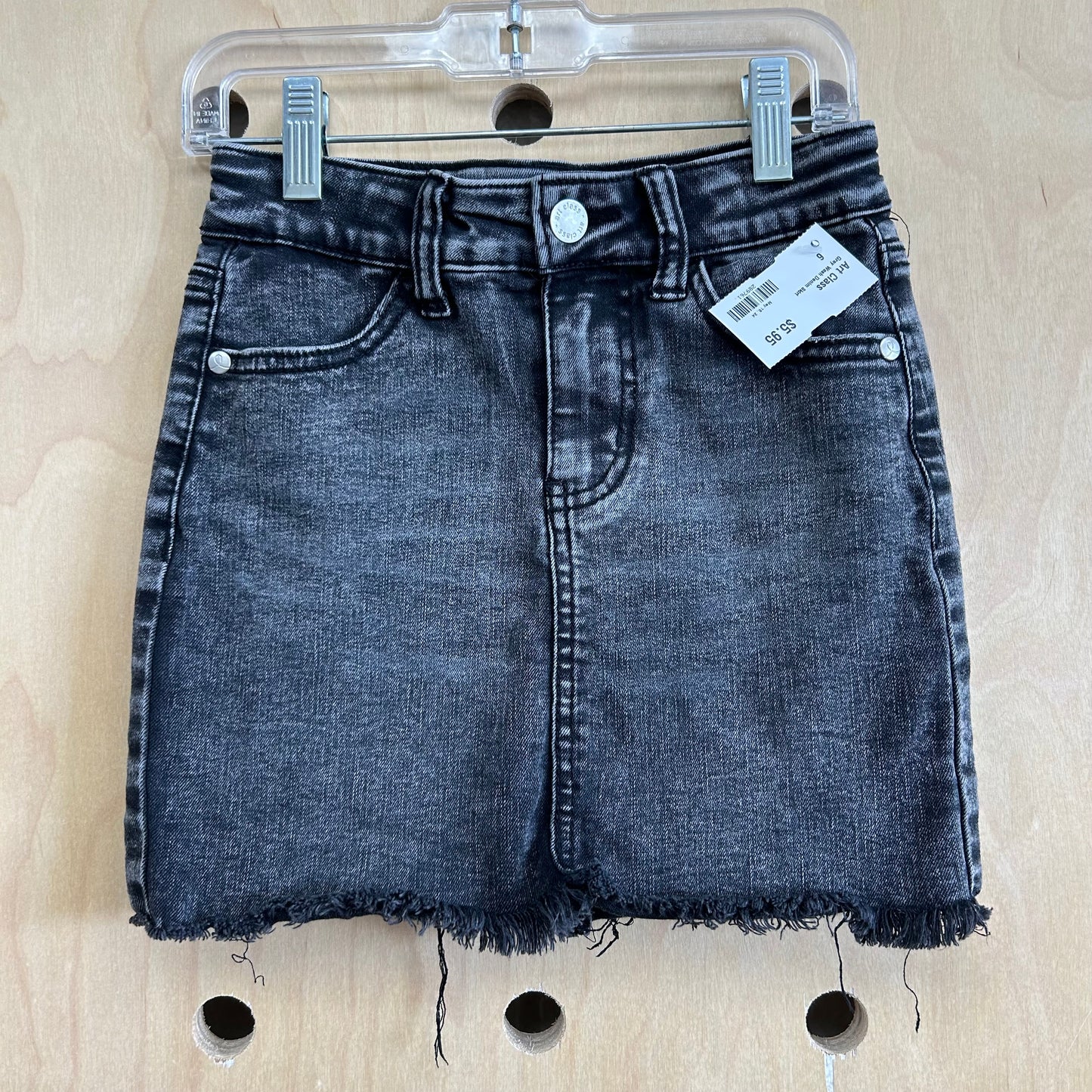 Grey Wash Denim Skirt