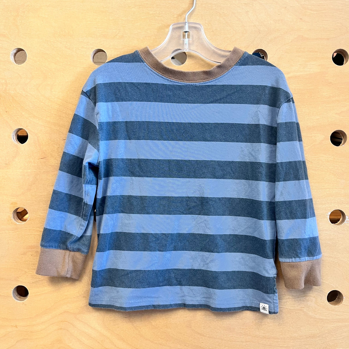 Organic Blue Striped/Brown CollarLS