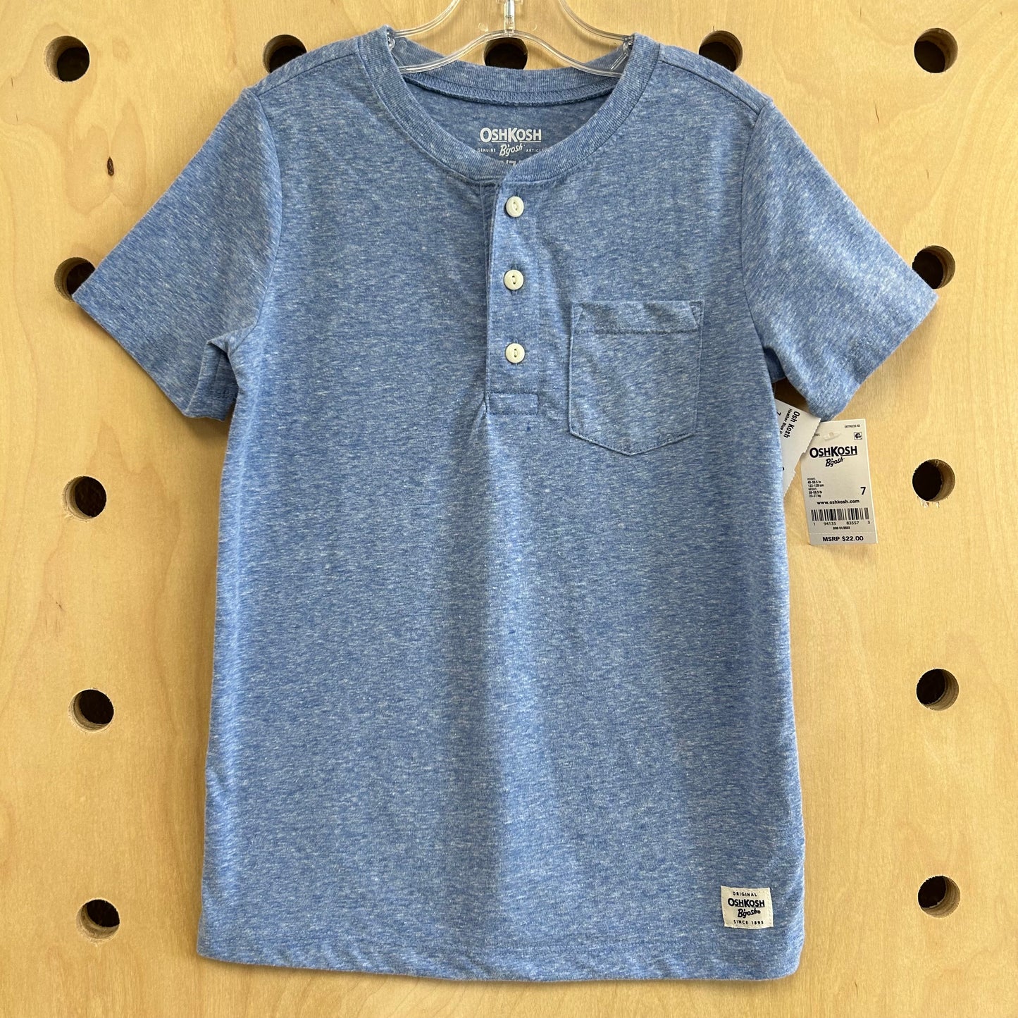 Heather Blue Henley NEW!